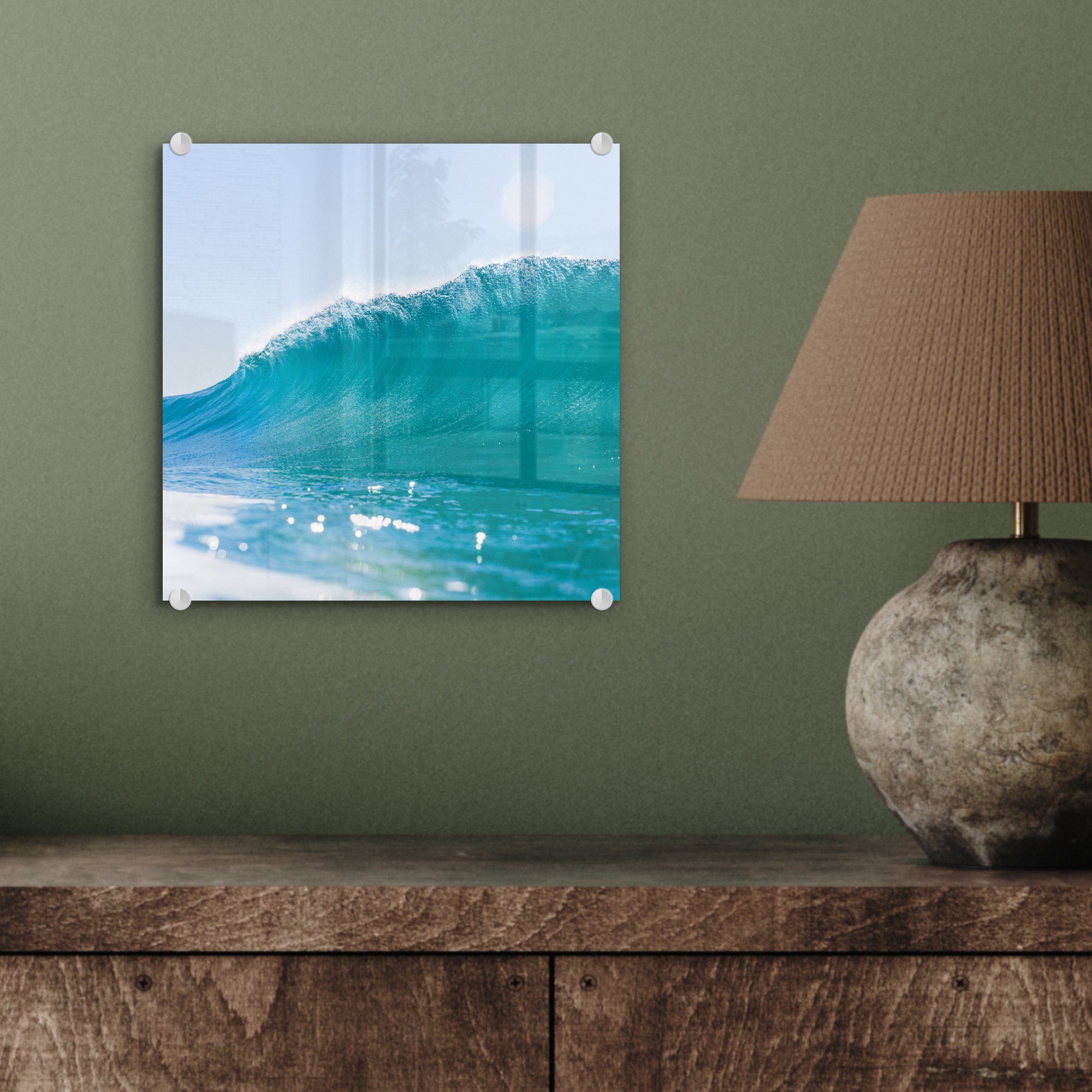 MuchoWow Acrylglasbild Golf - Glas Glas - (1 Meer Glasbilder - St), - Bilder Foto auf - Sommer, Wanddekoration Wandbild auf