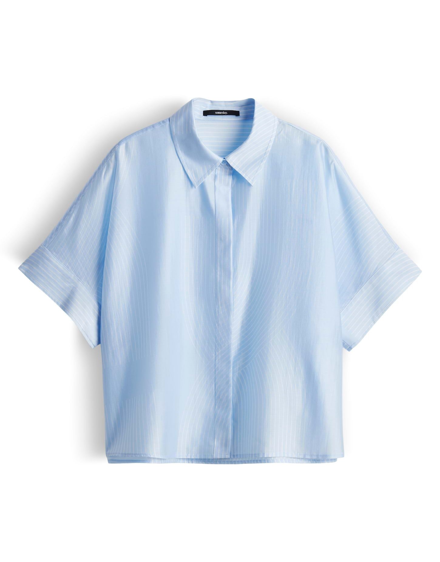 someday Kurzarmbluse Zulin aus Satin mit Print Verdeckte Leiste, Passe im R günstig online kaufen