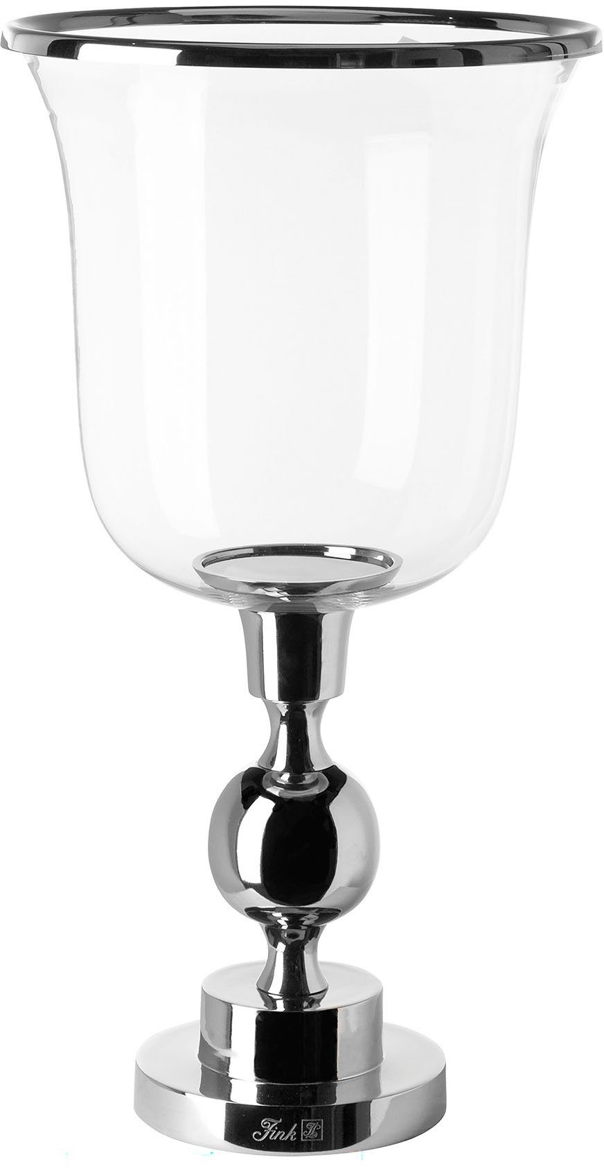 Fink Windlicht SAMANTA (1 St), Kerzenhalter aus Aluminium und Glas, Stilmix  aus klassisch und modern