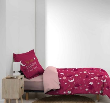 Bettwäsche, dynamic24, Jersey, 2 teilig, Baumwolle 140x200cm, 63x63cm pink