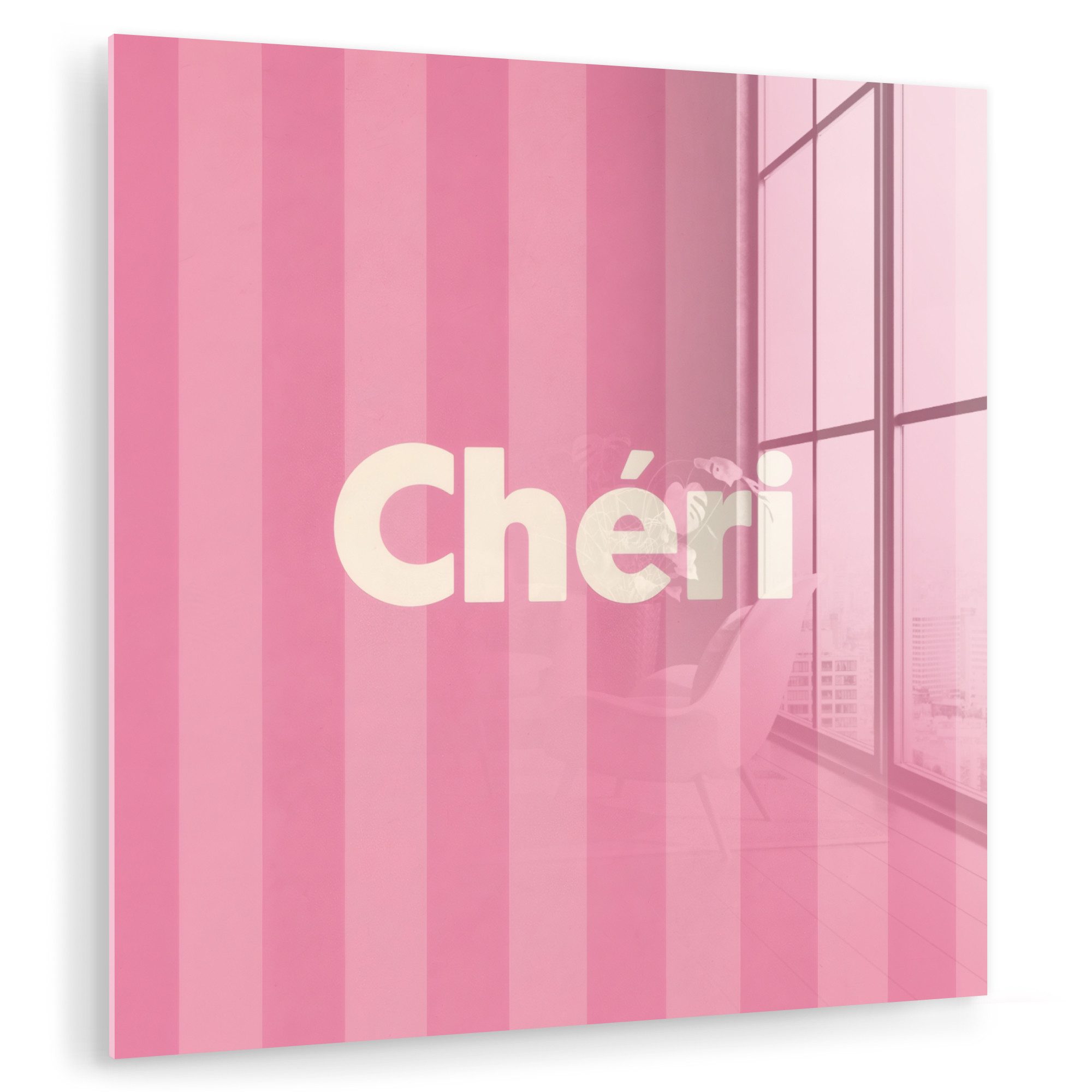 MuchoWow Acrylglasbild Gestreift - Rosa - günstig online kaufen