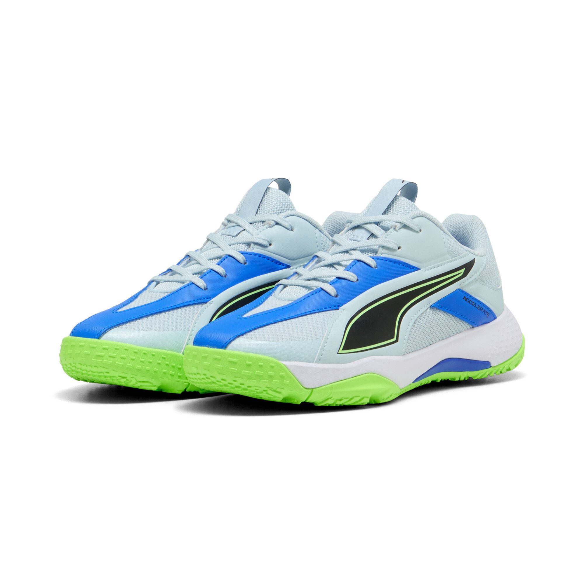 PUMA Accelerate Jr 5 Aqua Glow-PUMA White-Green Gla Handballschuh
