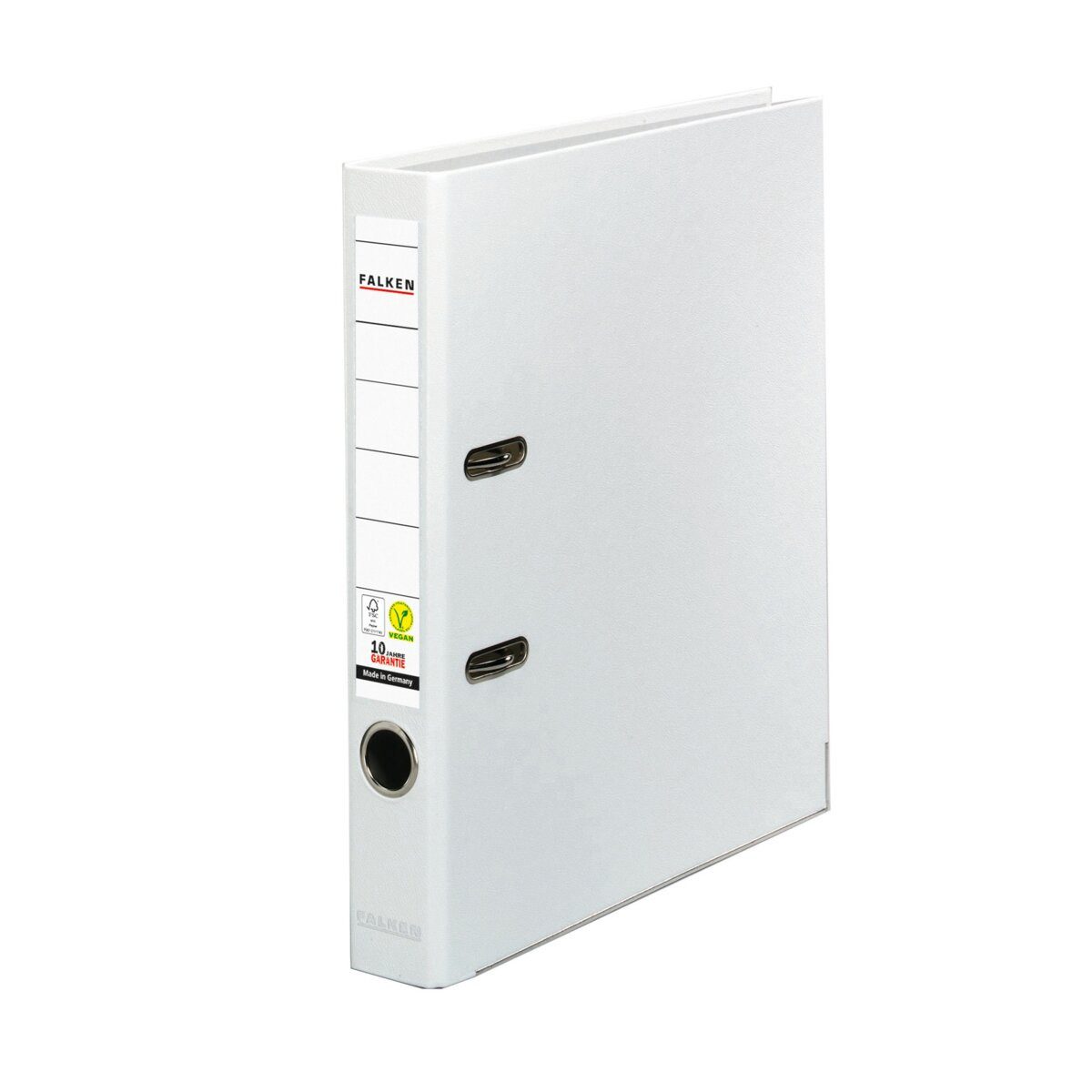Falken Aktenordner Ordner PP-Color A4 50mm vegan weiß