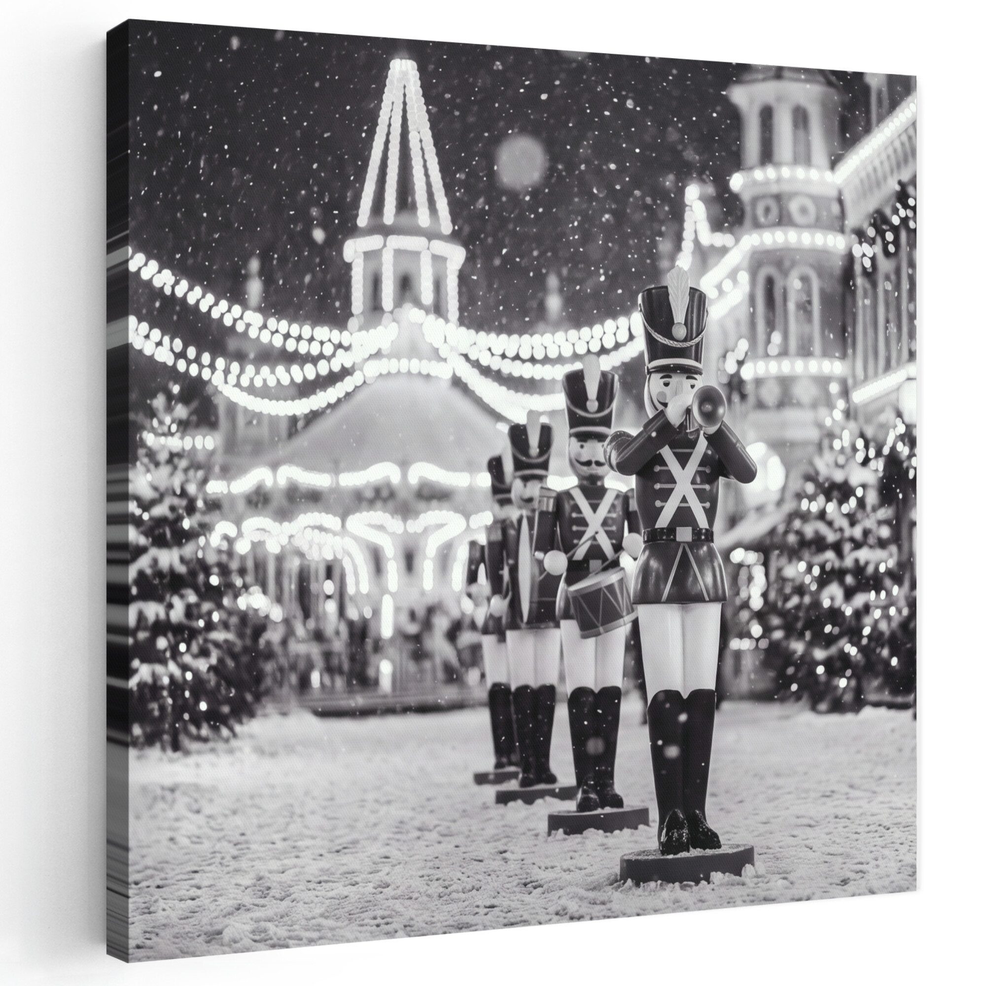 OneMillionCanvasses® Leinwandbild Spielzeug – Winter – Weihnachten, Fotodruck (1 St), Wandbild, Deko Schlafzimmer Wohnzimmer Flur 20x20 cm