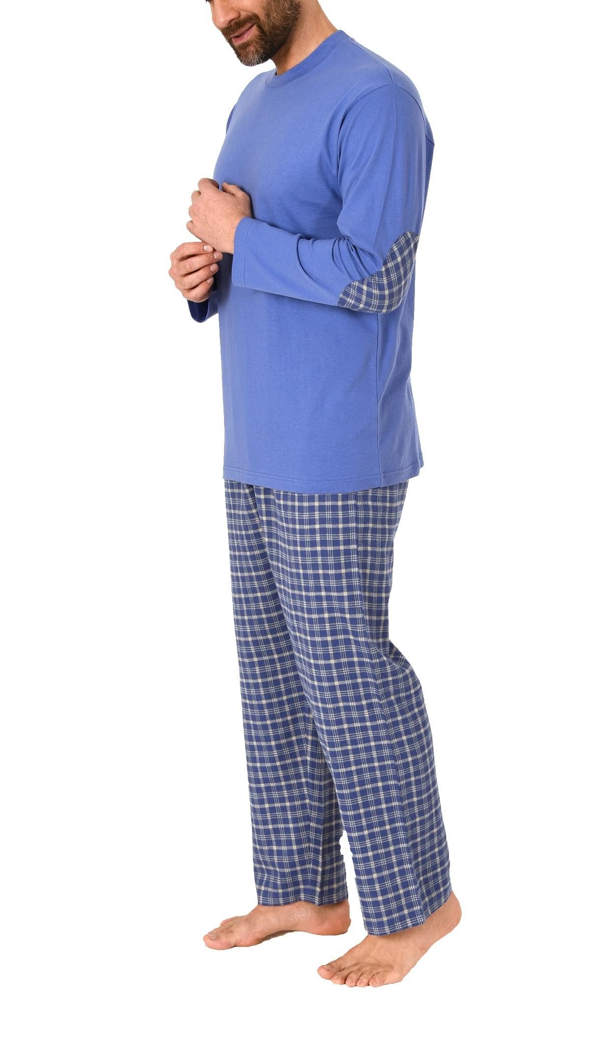 Trend by Normann Pyjama Herren Schlafanzug lang mit Flanell Hose - auch in Übergrößen