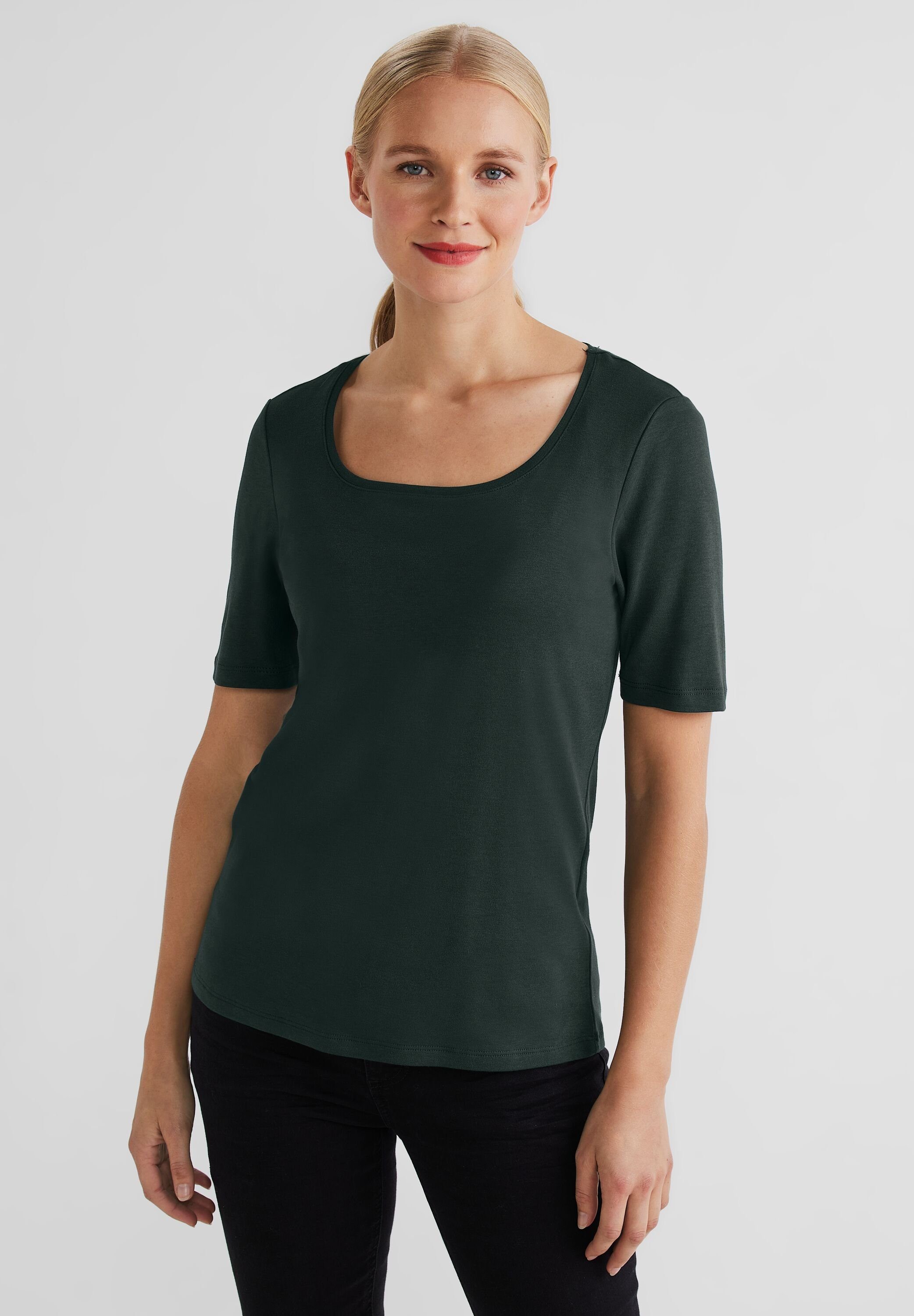 STREET hillside in Unifarbe Rundhalsshirt green ONE