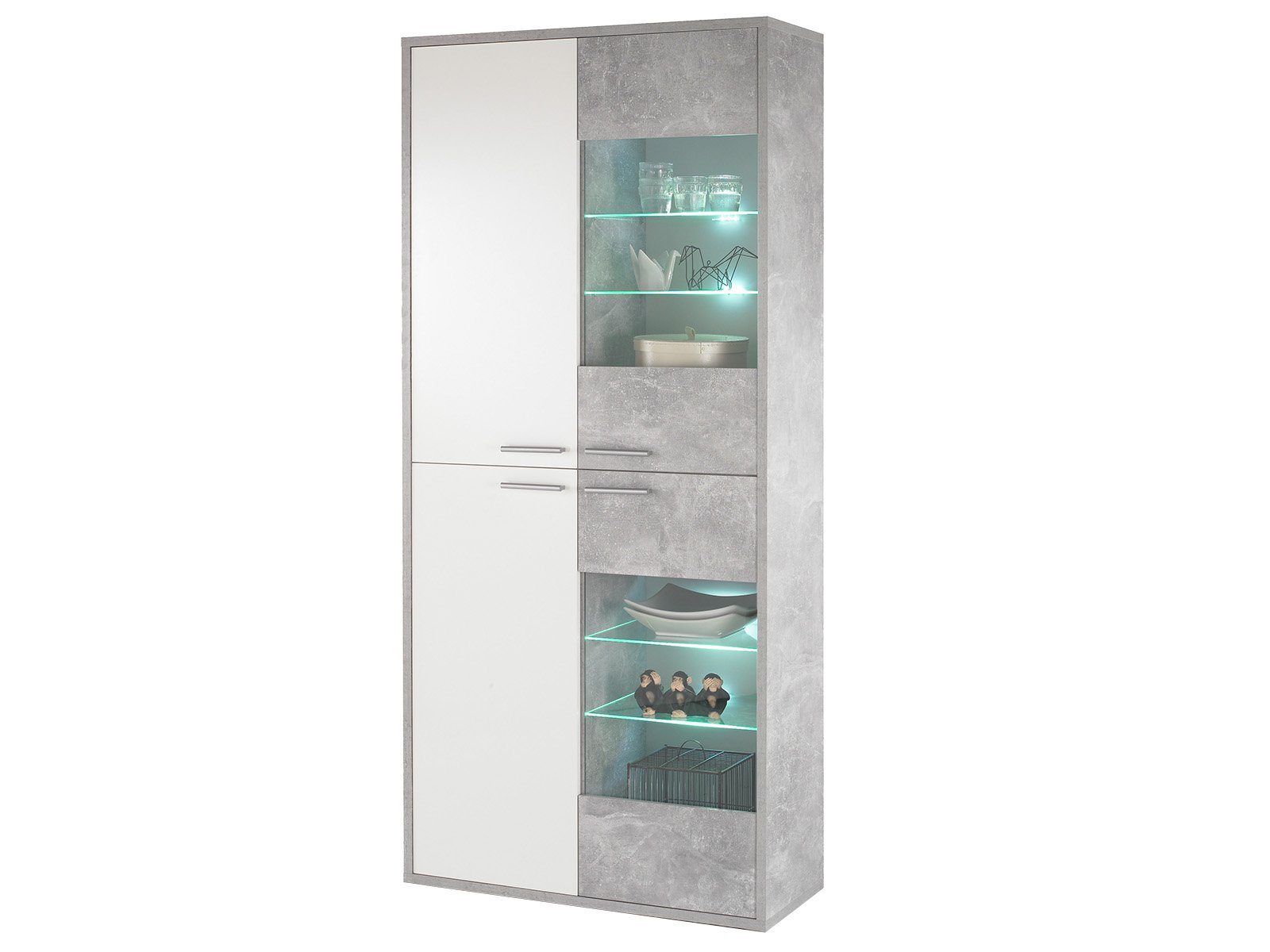 PREISBRECHER Vitrine Marion 90 x 197 x 37 cm (B/H/T)