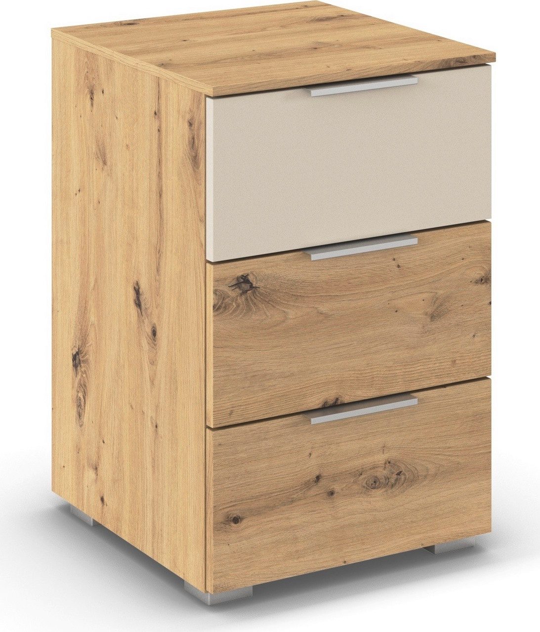 OTTO home Nachtkommode Nachttisch Nachtschrank Schubladen Sideboard Schubladenkommode ASTANA (Breite 40 cm / Höhe 61 cm), mit 3 geräumigen Schubladen, Kantengri – Bild 5 von 5
