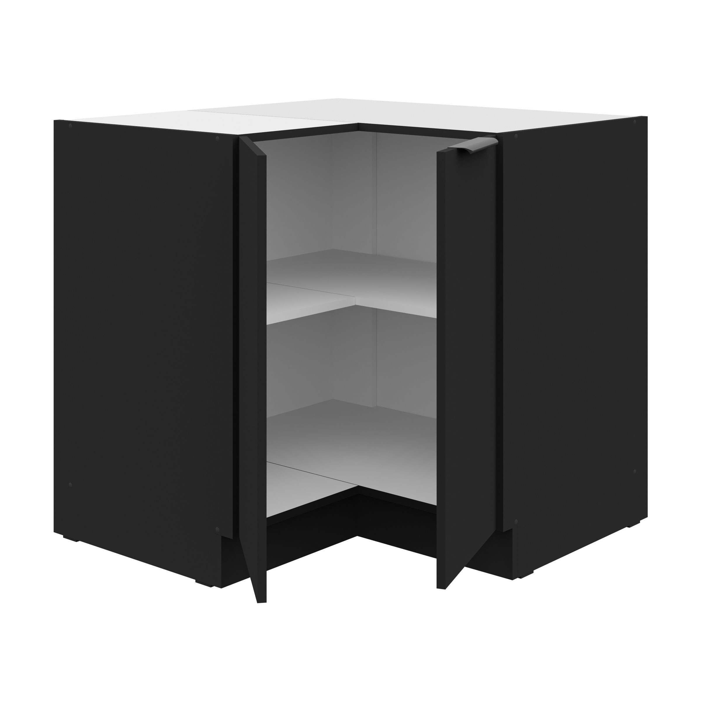 Küchen-Preisbombe Eckunterschrank 90x90 cm Küche SIENA Schwarz Küchenzeile günstig online kaufen