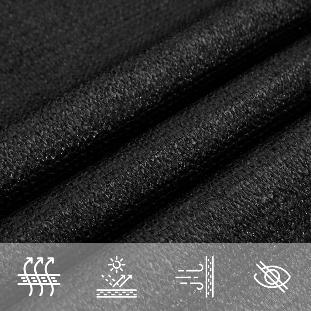vidaXL Sonnensegel, Sonnensegel 160 g/m² Schwarz 6x7 m HDPE