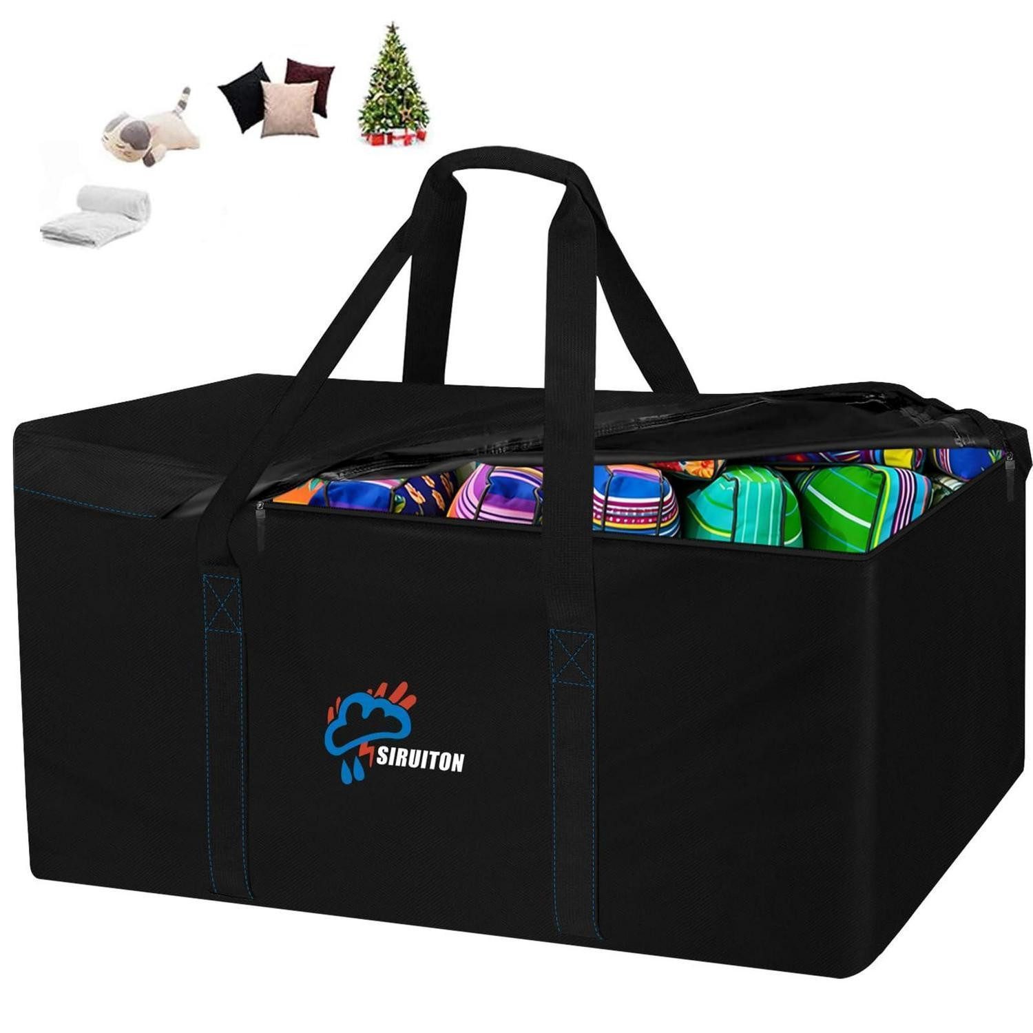 Kissenbox Aufbewahrungstasche Gartenkissen 600D Oxford Schwarz 175x75x55cm