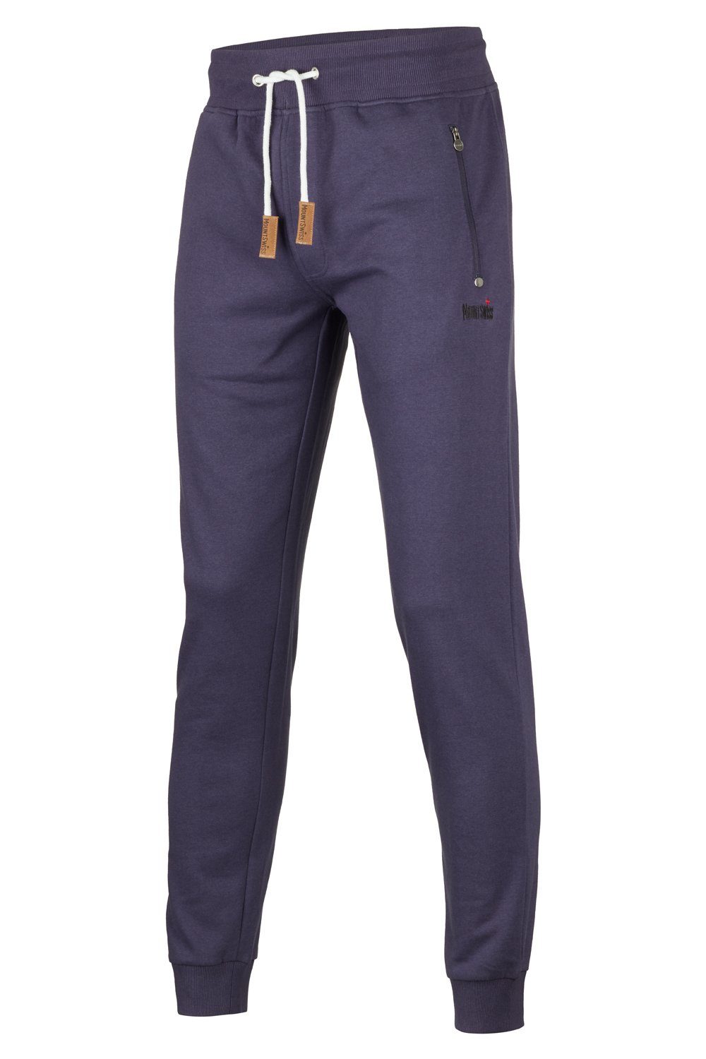 Mount Swiss (1-tlg) Finn Mount steingrau Lange Sweatpants mit I Jogginghose I Herren Taschen Swiss Freizeithose