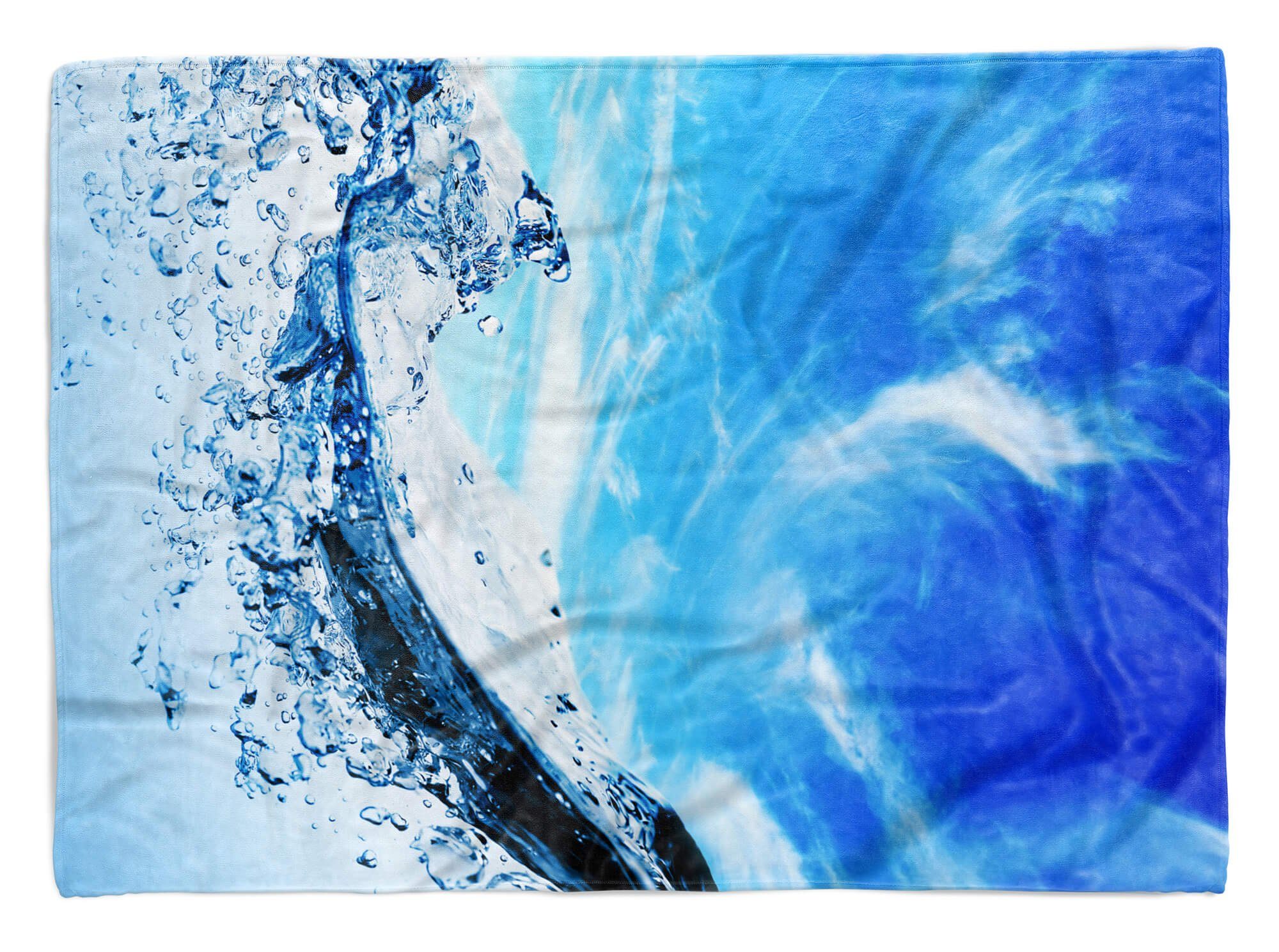 Sinus Art Handtücher Handtuch Strandhandtuch Saunatuch Kuscheldecke mit Fotomotiv Wasser Himmel Blau, Baumwolle-Polyester-Mix (1-St), Handtuch