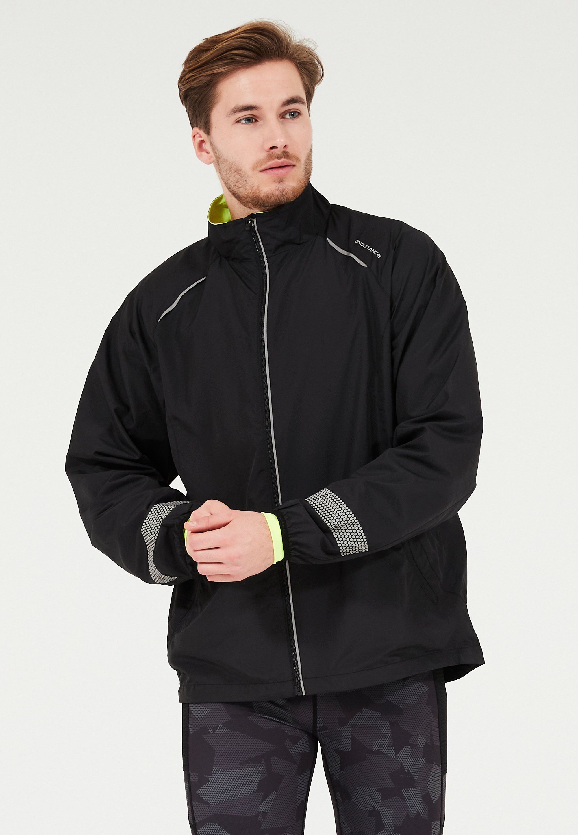 ENDURANCE Laufjacke Earlington reflektierenden schwarz mit extra Elementen großen