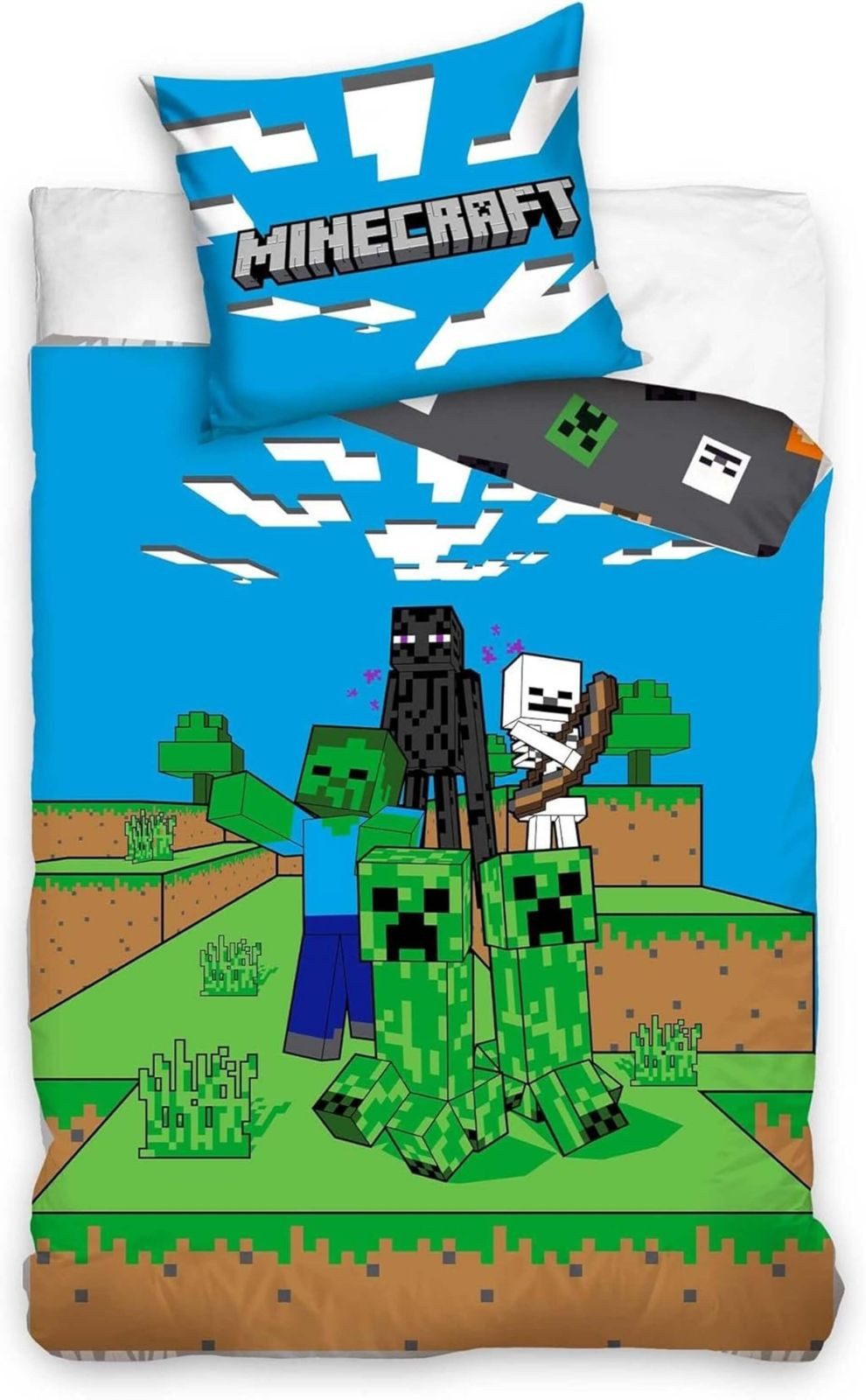 Carbotex Bettwäsche Minecraft - Wende-Bettwäsche-Set, Gaming 135x200 & 80x8 günstig online kaufen