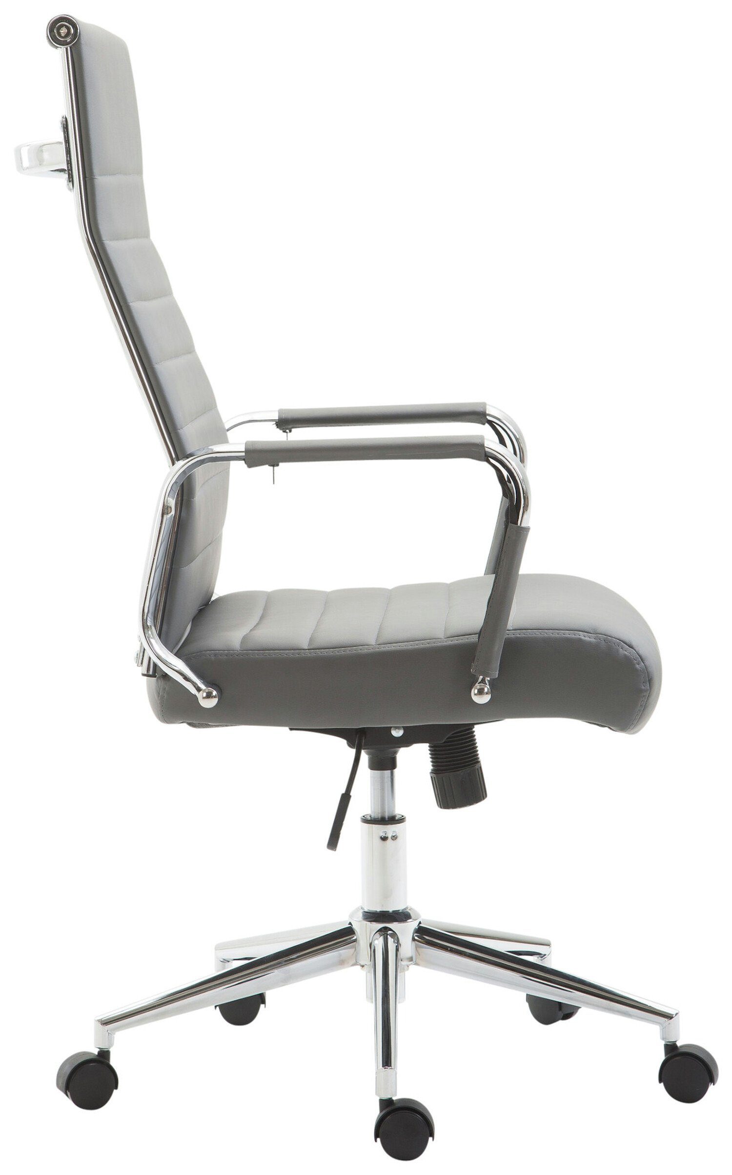 TPFLiving Bürostuhl Koro mit bequemer - 360° (Schreibtischstuhl, Bürostuhl Sitz: chrom drehbar grau Drehstuhl, Gestell: - Chefsessel, Kunstleder Metall Rückenlehne höhenverstellbar XXL), und