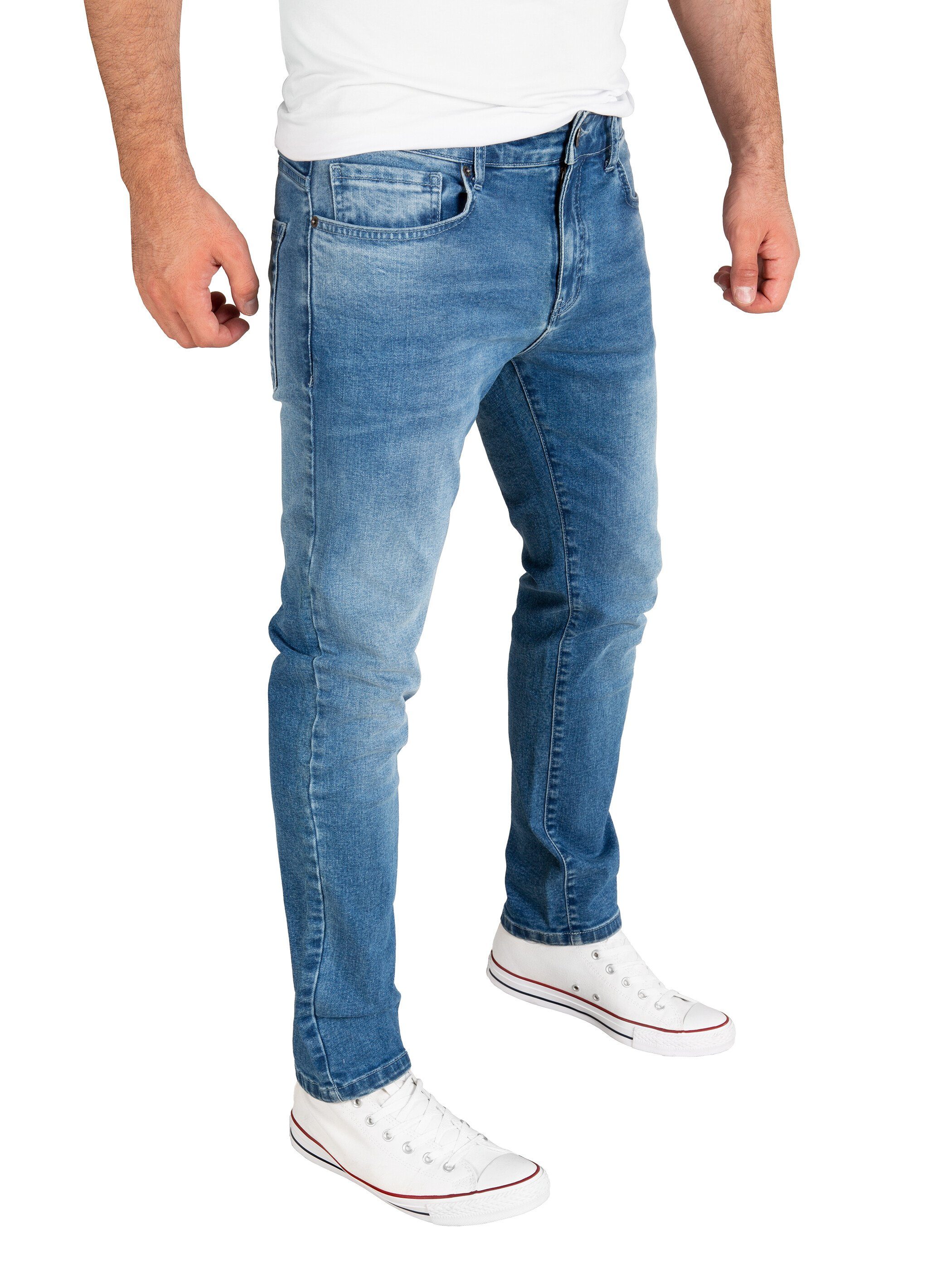 Yazubi Slim-fit-Jeans modernen Fit (Blue Akon Jeanshose Blau Slim Herren mit 183929) Jeans Stretch Horizon