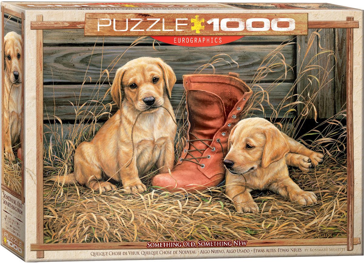 Puzzle 1000 Teile Пазлы - Пазлы - Hundewelpen auf dem Bauernhof, Пазлыteile