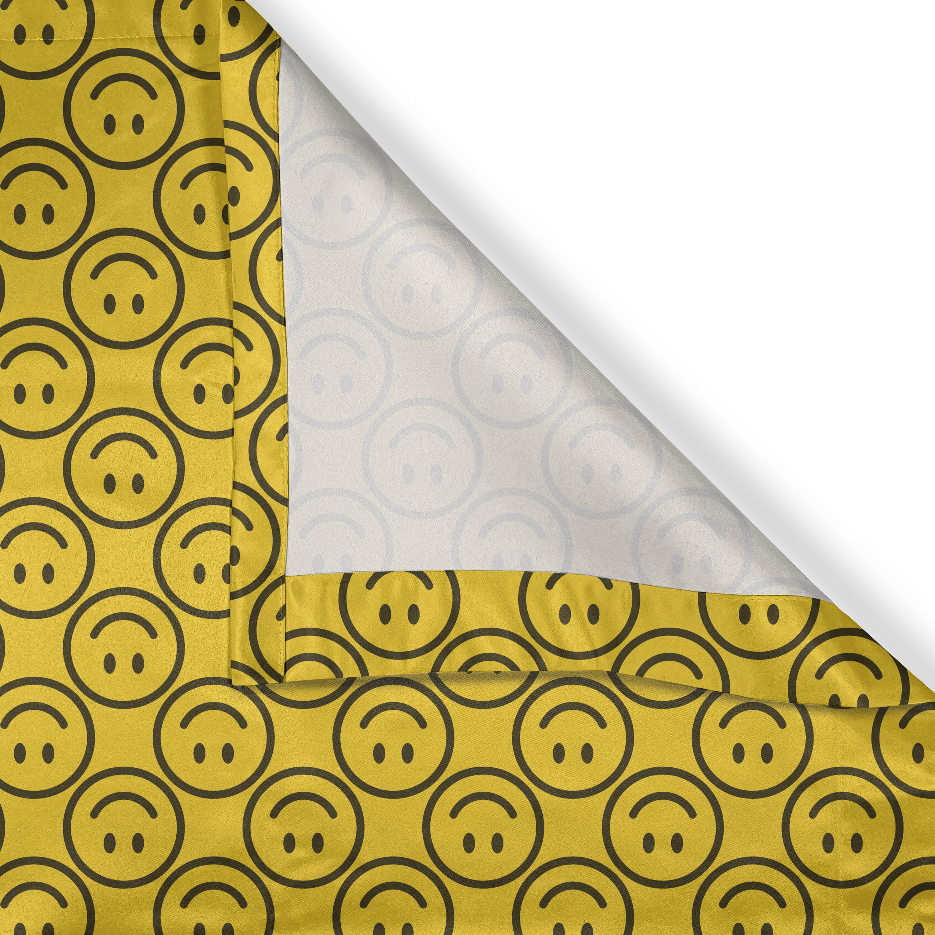 Diagonal emoji Abakuhaus, für Wohnzimmer, Dekorative Smiling Gardine Schlafzimmer 2-Panel-Fenstervorhänge Faces