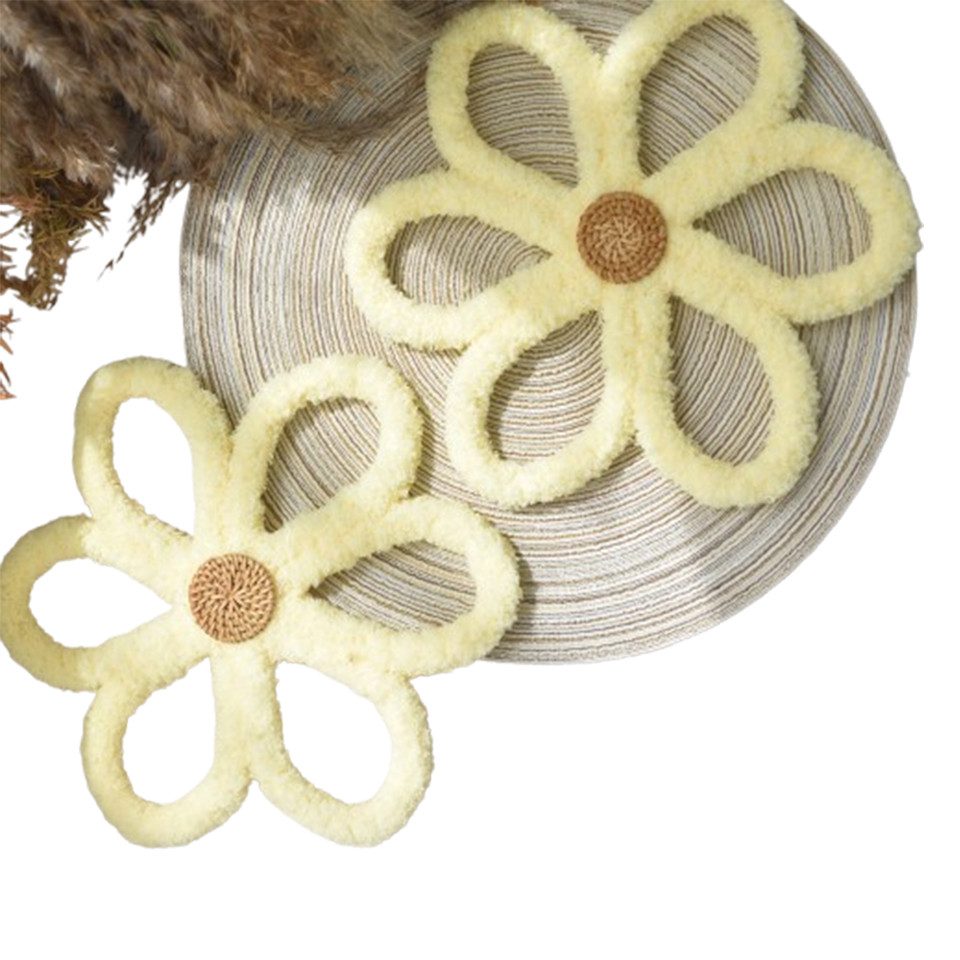 Wanddekoobjekt 4 Stück 3D Gänseblümchen Wanddeko, Künstliche Blumen
