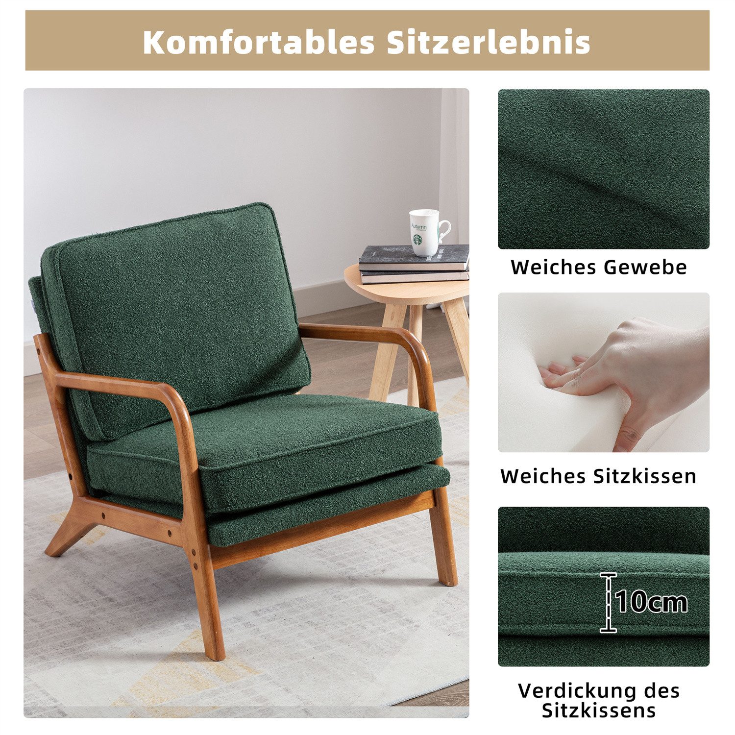 autolock Sessel Loungesessel , Moderner Akzentstuhl Lounge günstig online kaufen