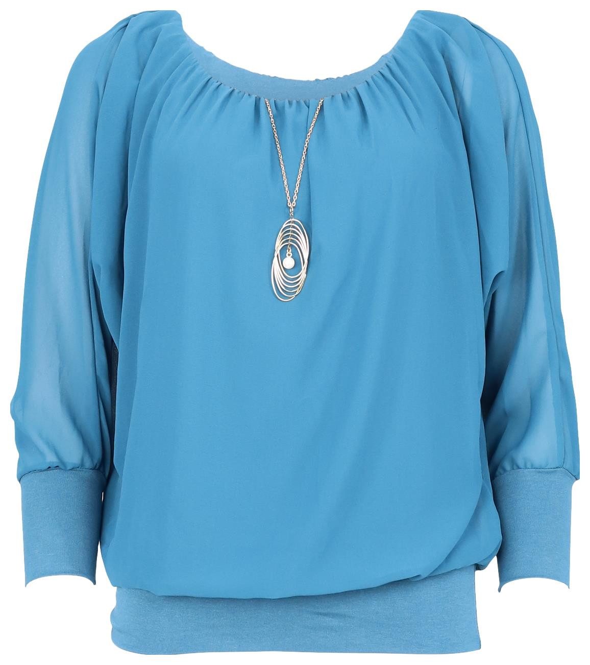 malito more than fashion Chiffonbluse 1133 Bluse mit Fledermausärmeln Einhe günstig online kaufen