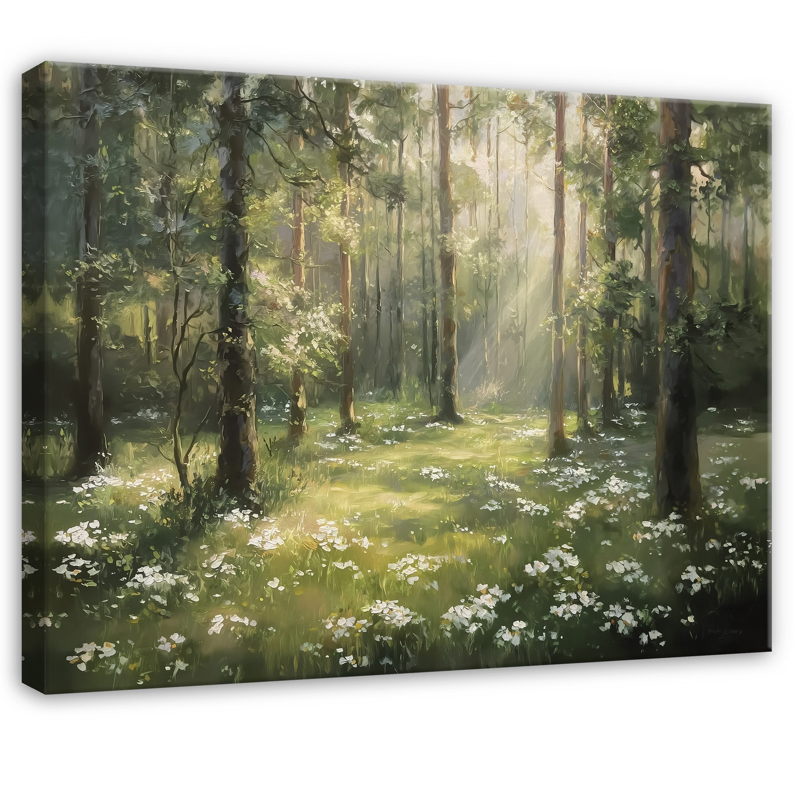 Wallarena Leinwandbild Wald Natur Sonne Blumen Modern Wandbilder Wand Deko günstig online kaufen