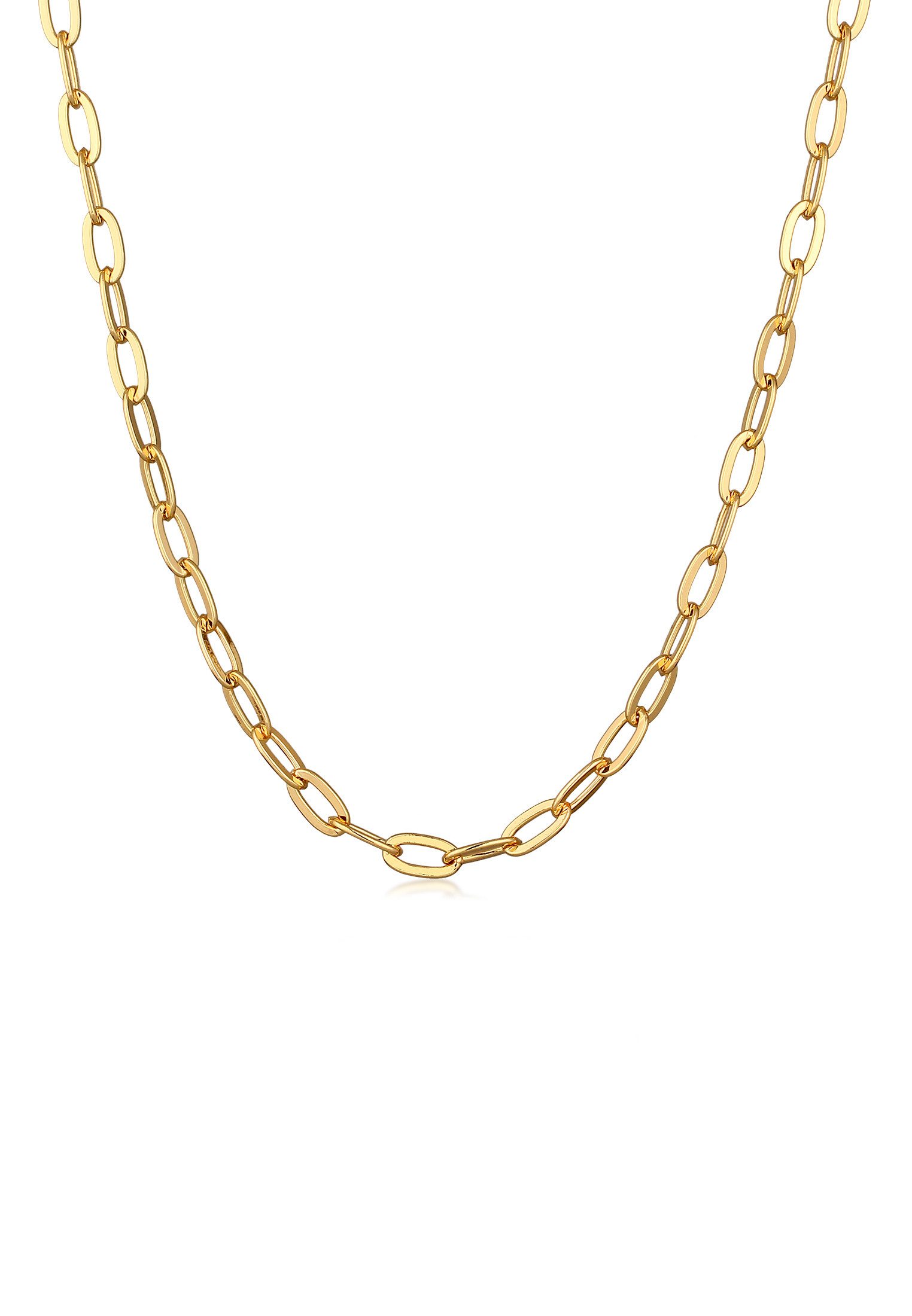 Elli Kette ohne Anhänger Gliederkette Oval Silberfarben
