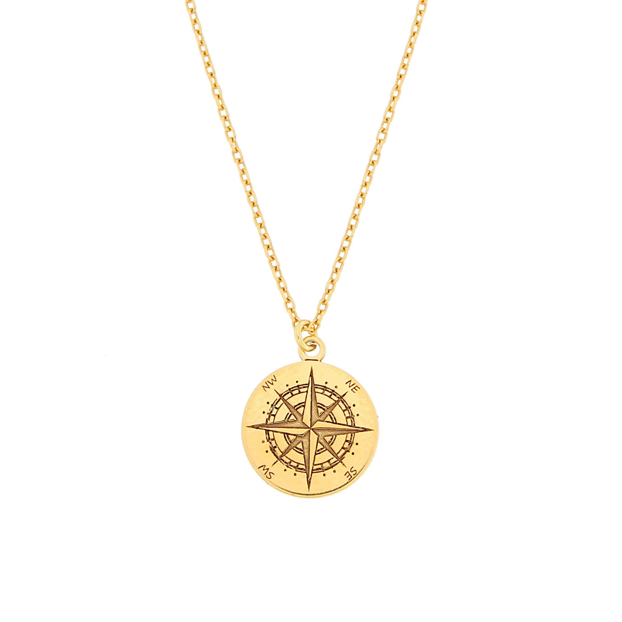 SCHOSCHON Kette mit Anhänger Halskette Kompass günstig online kaufen