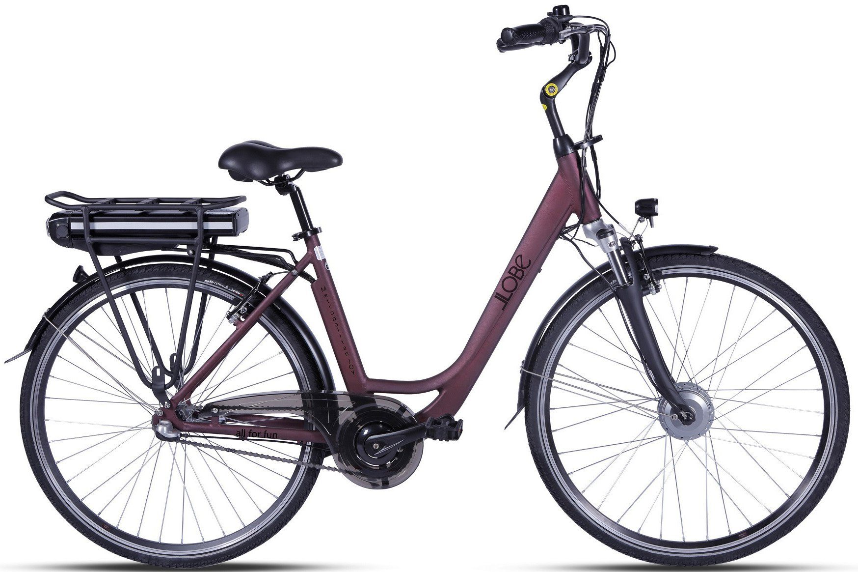LLobe E-Bike Metropolitan JOY 2.0, 8Ah, 7 Gang Shimano, Nabenschaltung, Frontmotor, 288 Wh Akku | E-Citybikes