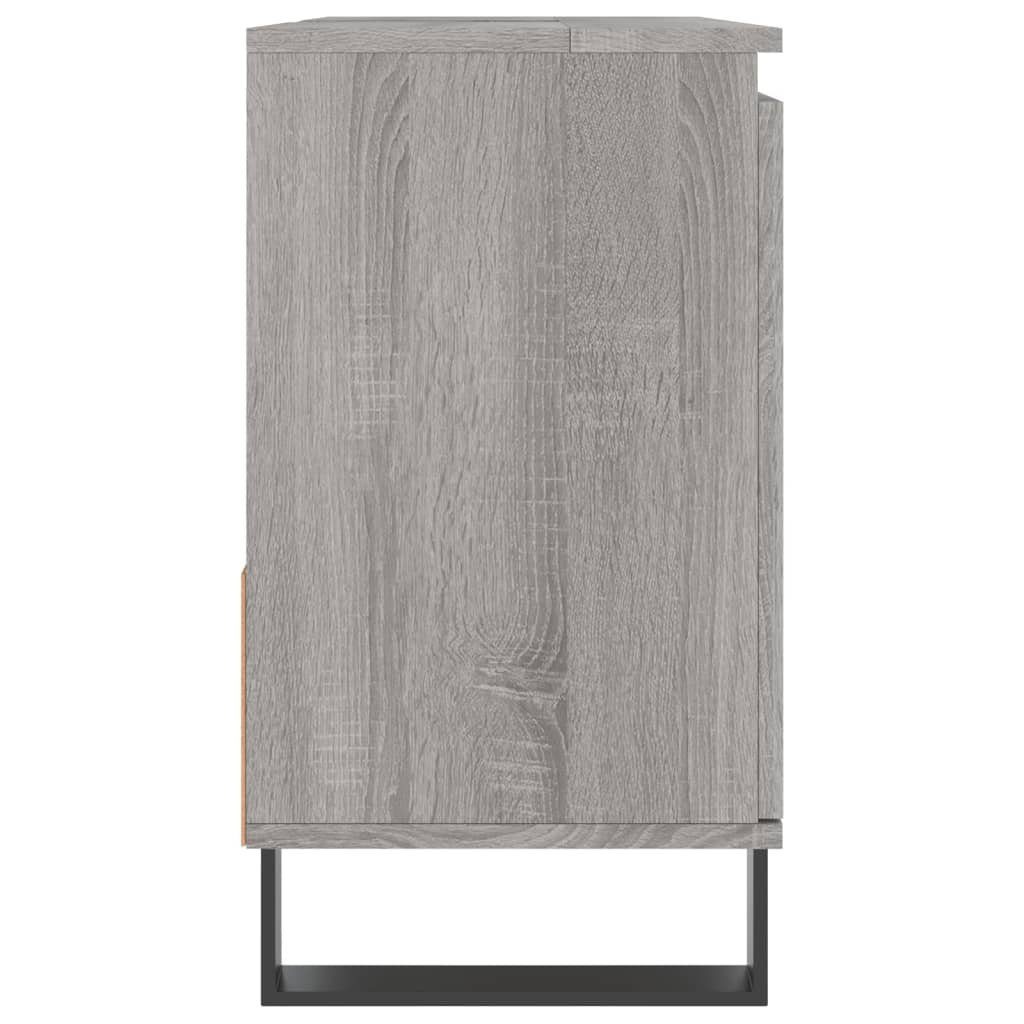 vidaXL Badezimmerspiegelschrank Badschrank Grau cm Sonoma (1-St) Holzwerkstoff 65x33x60