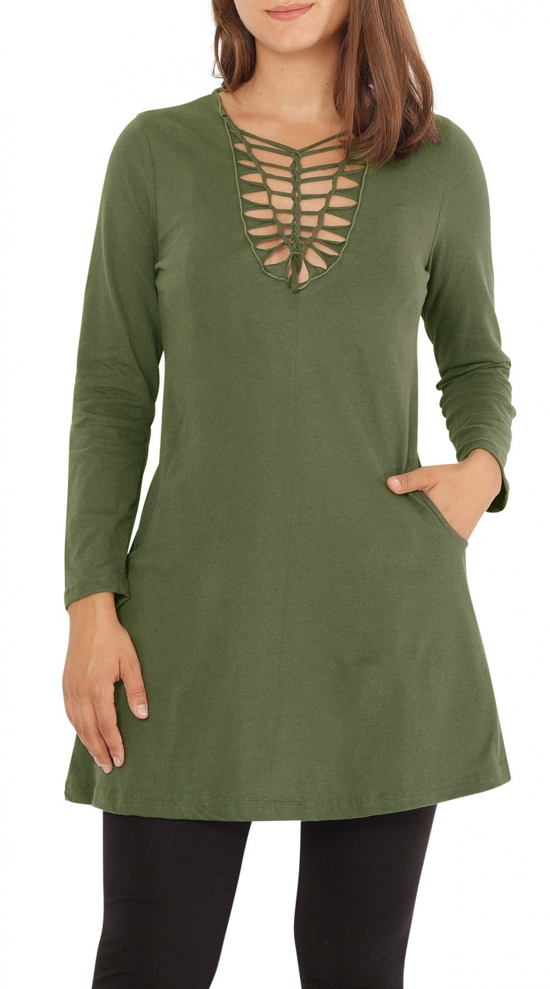 PUREWONDER Shirtkleid Langarm-Kleid A-Linien-Kleid dr9 Jersey günstig online kaufen