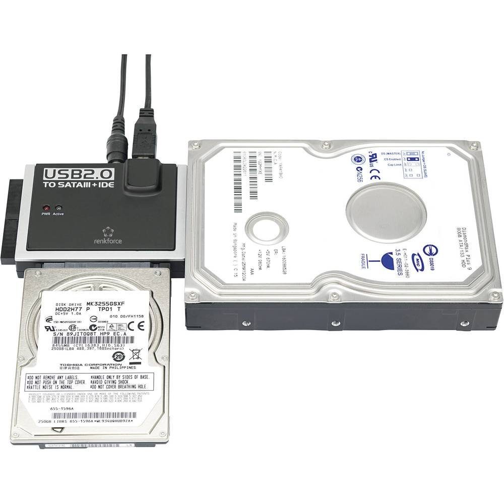 Renkforce USB 2 zu IDE+SATA RF-3833985 USB-Adapter