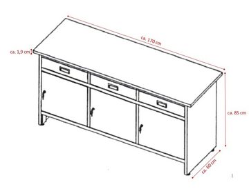 Jet-Line Werkzeugschrank Werkbank GROSNY 170 cm anthrazit Werkstatt Tisch