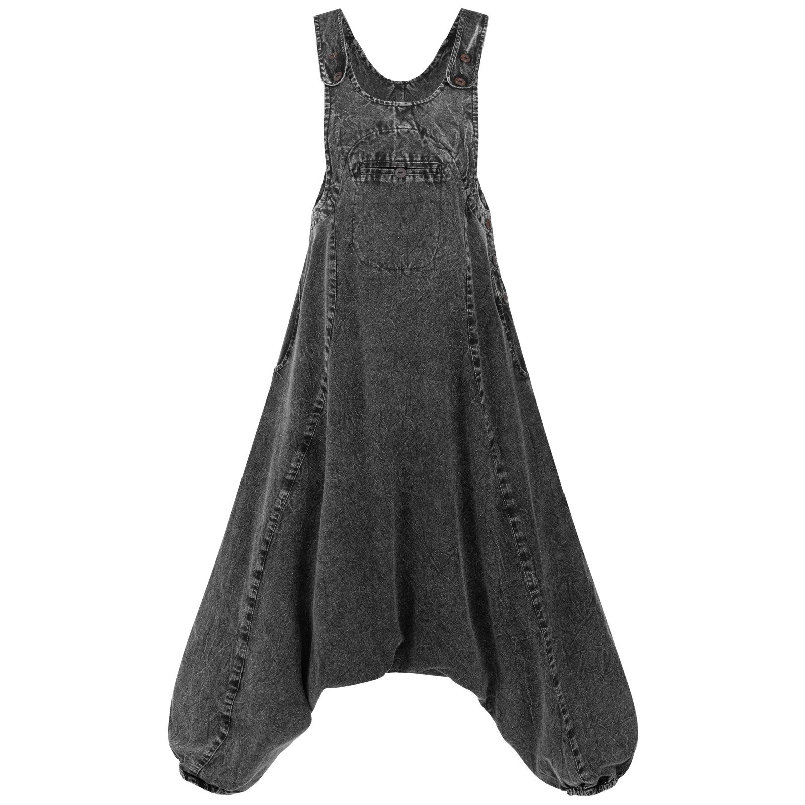 Latzhose Hippie Latz/Haremshose Hose 70er Jumpsuit Overall Stonewashed Catsuit