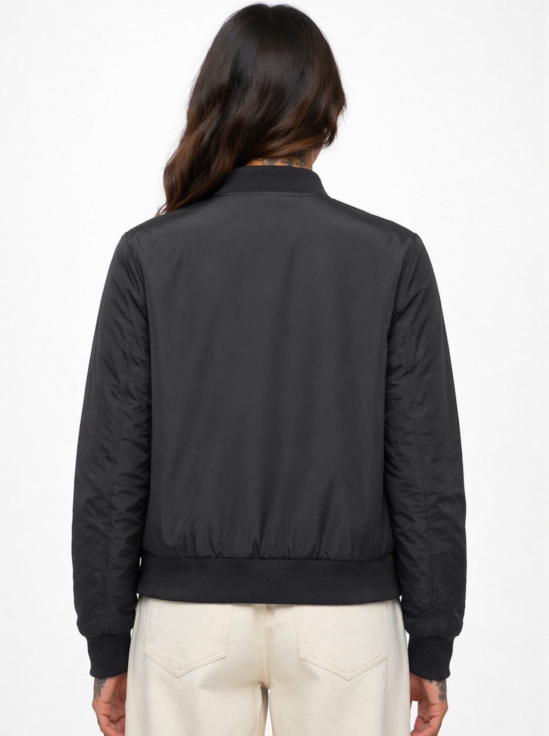 urbandreamz Bomberjacke Damen leichte Bomberjacke Jacke Sommer Frühling Übergangsjacke Seitentaschen, wasserabweisend, waffelartige seitliche Einsätze
