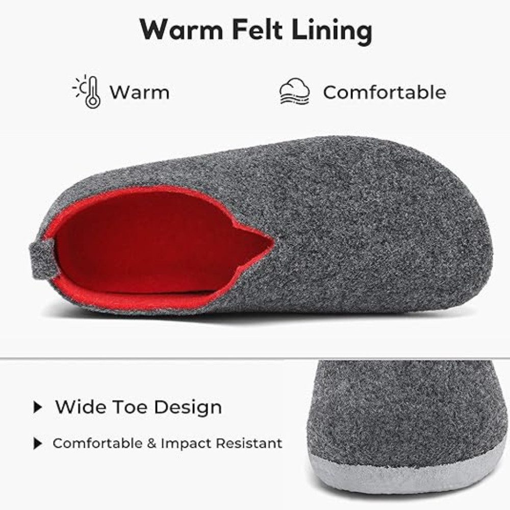 Home & Joy vegan & recycled Comfort Filz unisex Hausschuh (hohe Hüttenschuhe, Fußbett entnehmbar, weich & warm gefüttert, bequem) Pantoffeln Latschen Schlappen Slipper Pantoletten Winter rutschfest