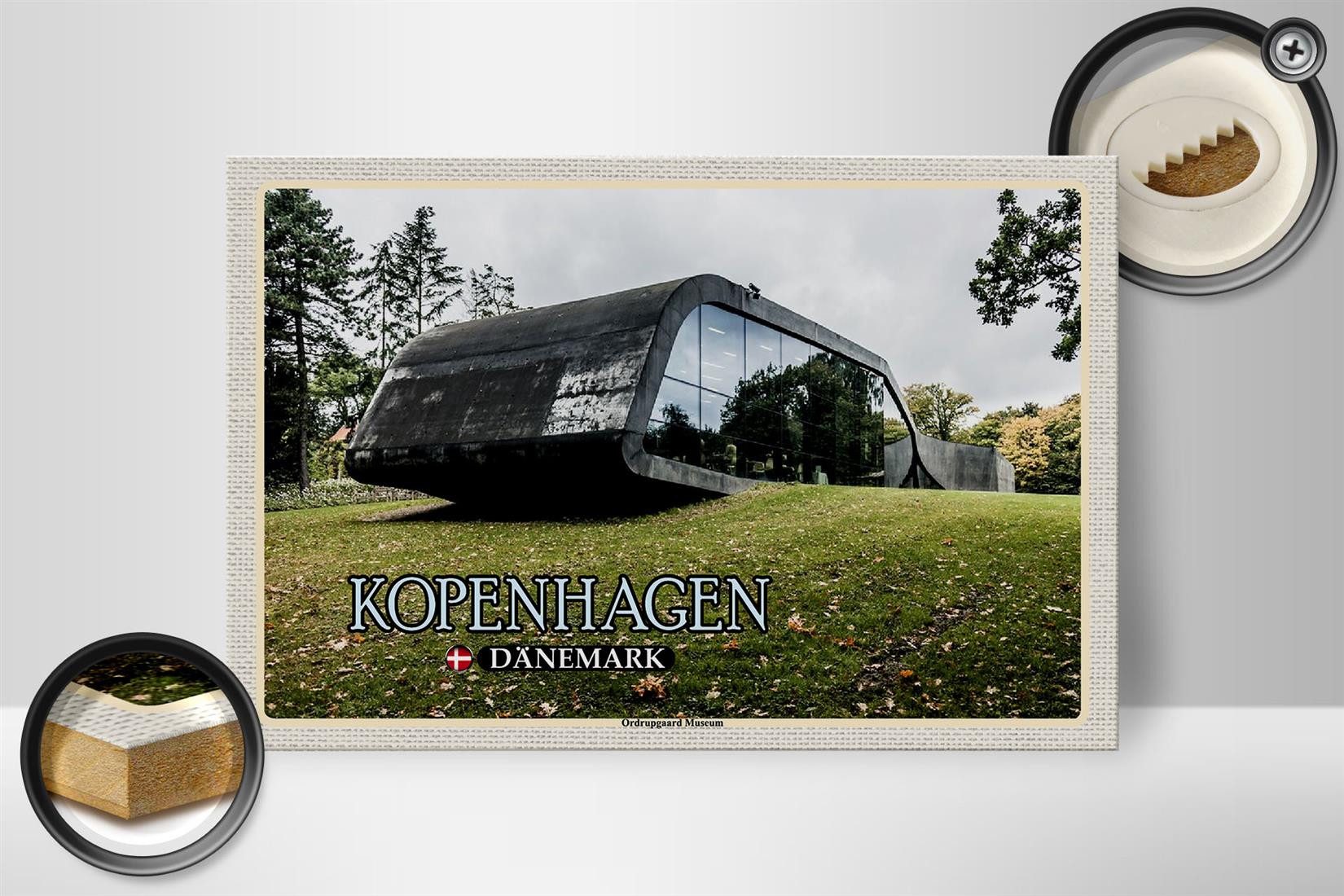 Femer GmbH Holzbild Reise 30x20cm Kopenhagen Dänemark Ordrupgaard, (1 St), Glatte Holzfaserplatte (MDF), vorn beschichtet