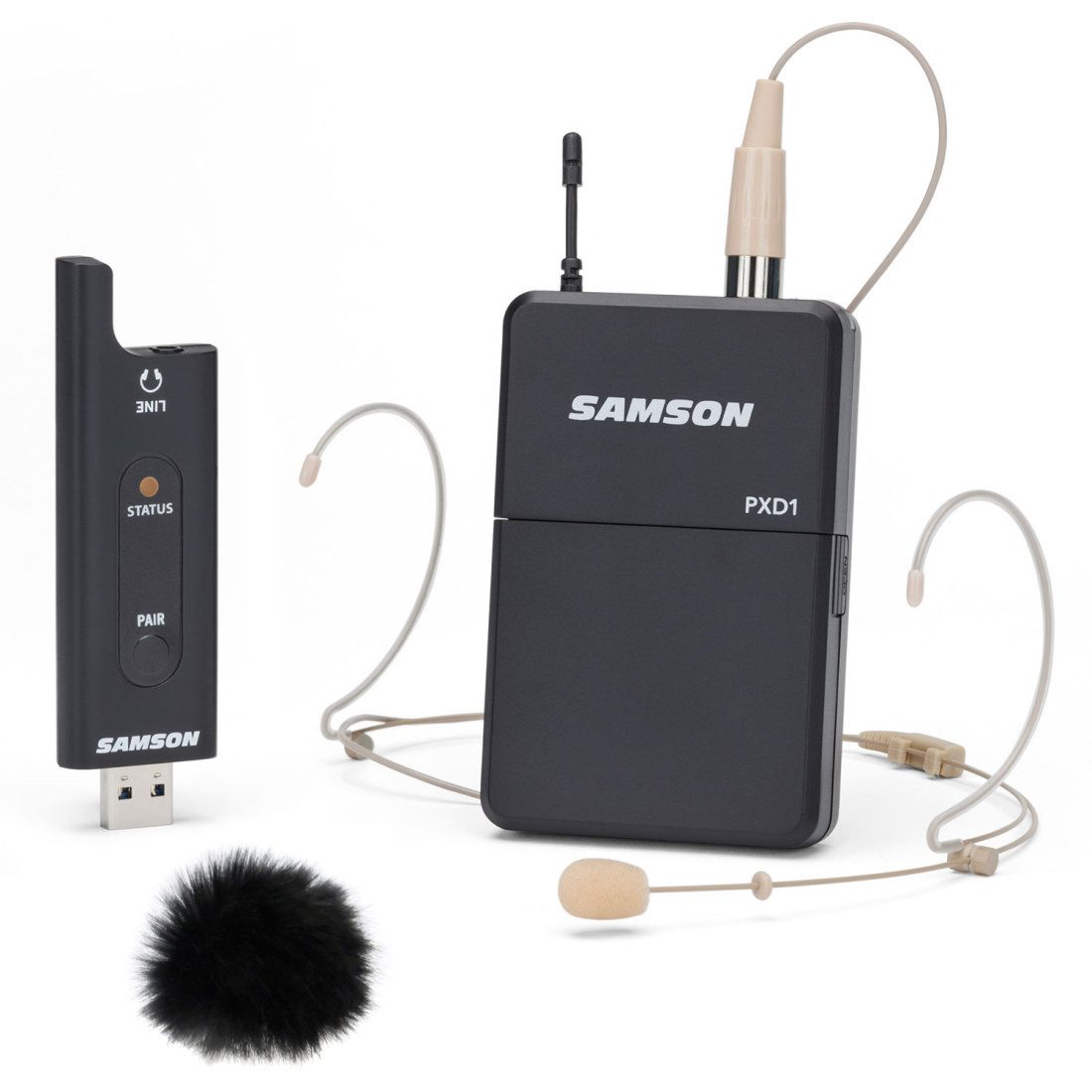 Samson Mikrofon Samson Drahtlos-System XPD2 Headset-Mikrofon mit Windschutz (Mikrofon), Voeteils-Set mit Windschutz