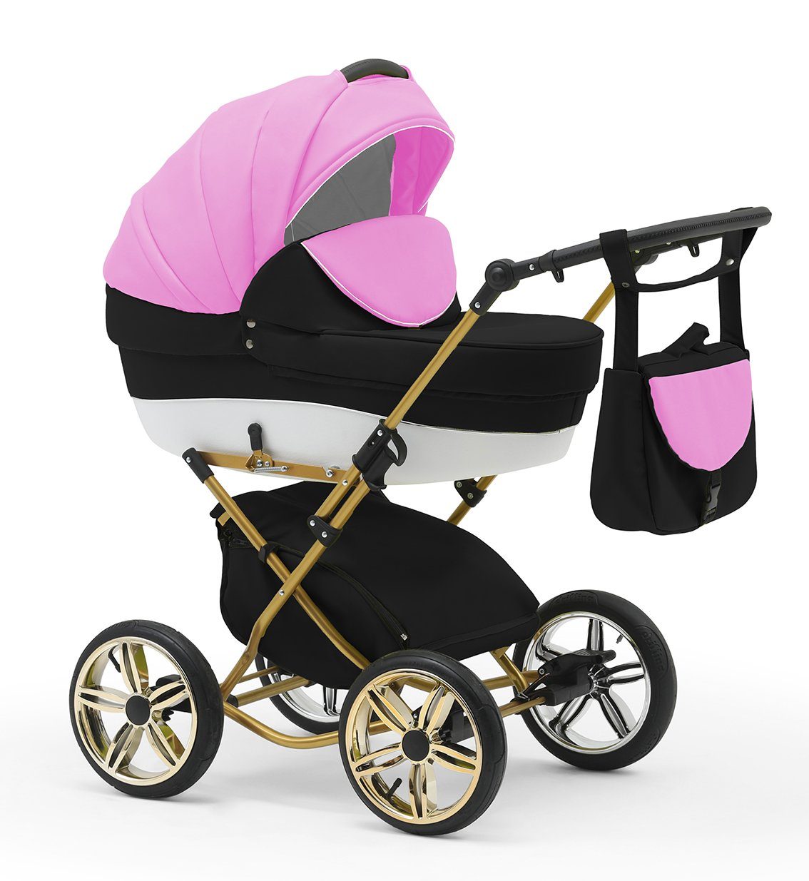 1 von Kombi-Kinderwagen 11 babies-on-wheels Geburt 4 - - Sorento Teile in Jahre Pink-Weiß-Schwarz bis Designs in 30 2