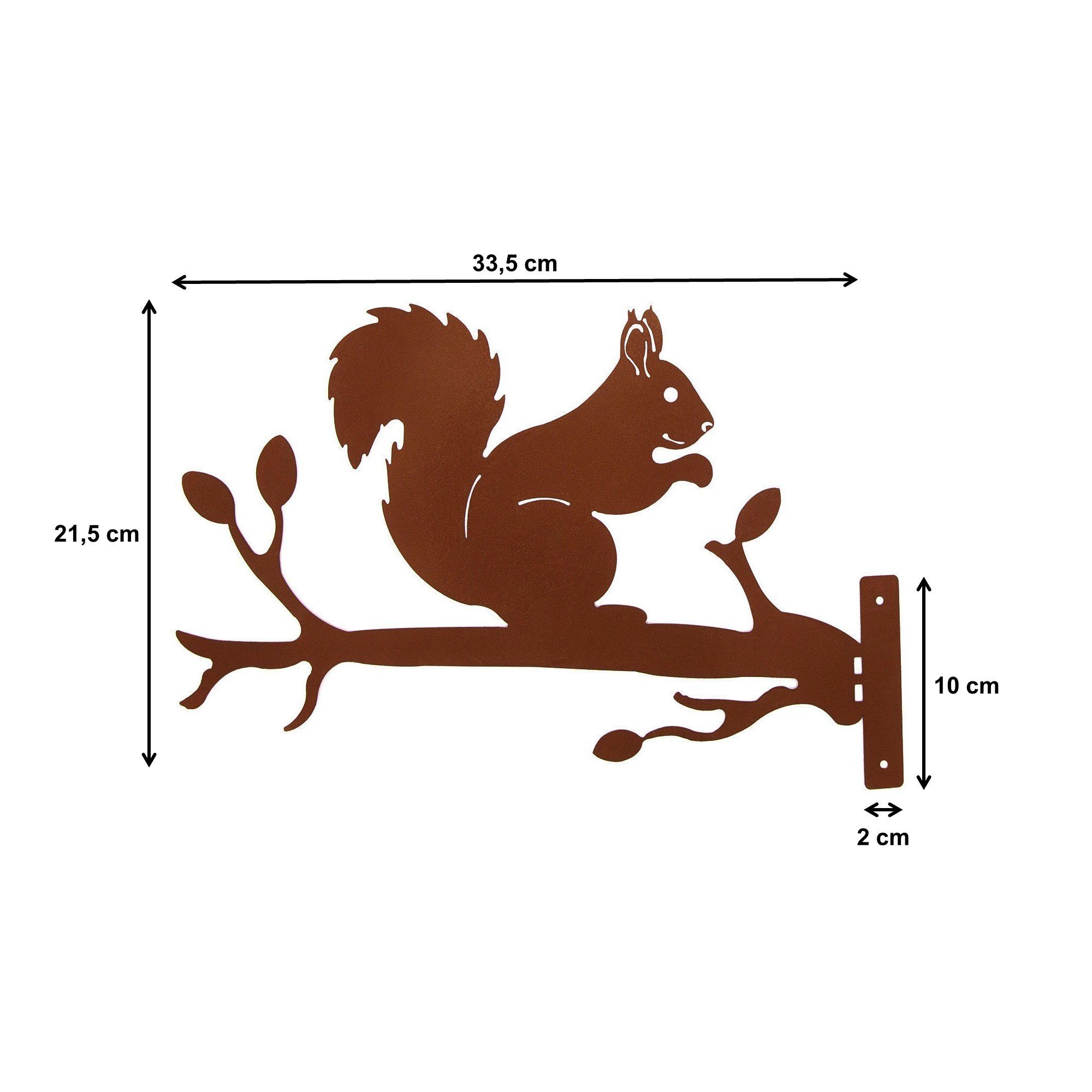 Ast, St) einem Baumstecker Eichhörnchen Rost Gartenfigur GARDEN (1 auf UNUS