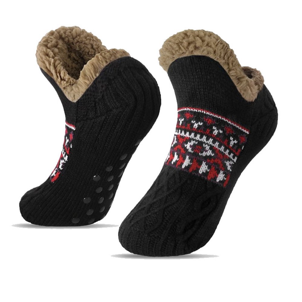 Blusmart Haussocken Hausschuhsocken für Damen und Herren (Warm, Rutschfest, Gestrickt, dick, Flauschig) Für Boden, Bett, Haus