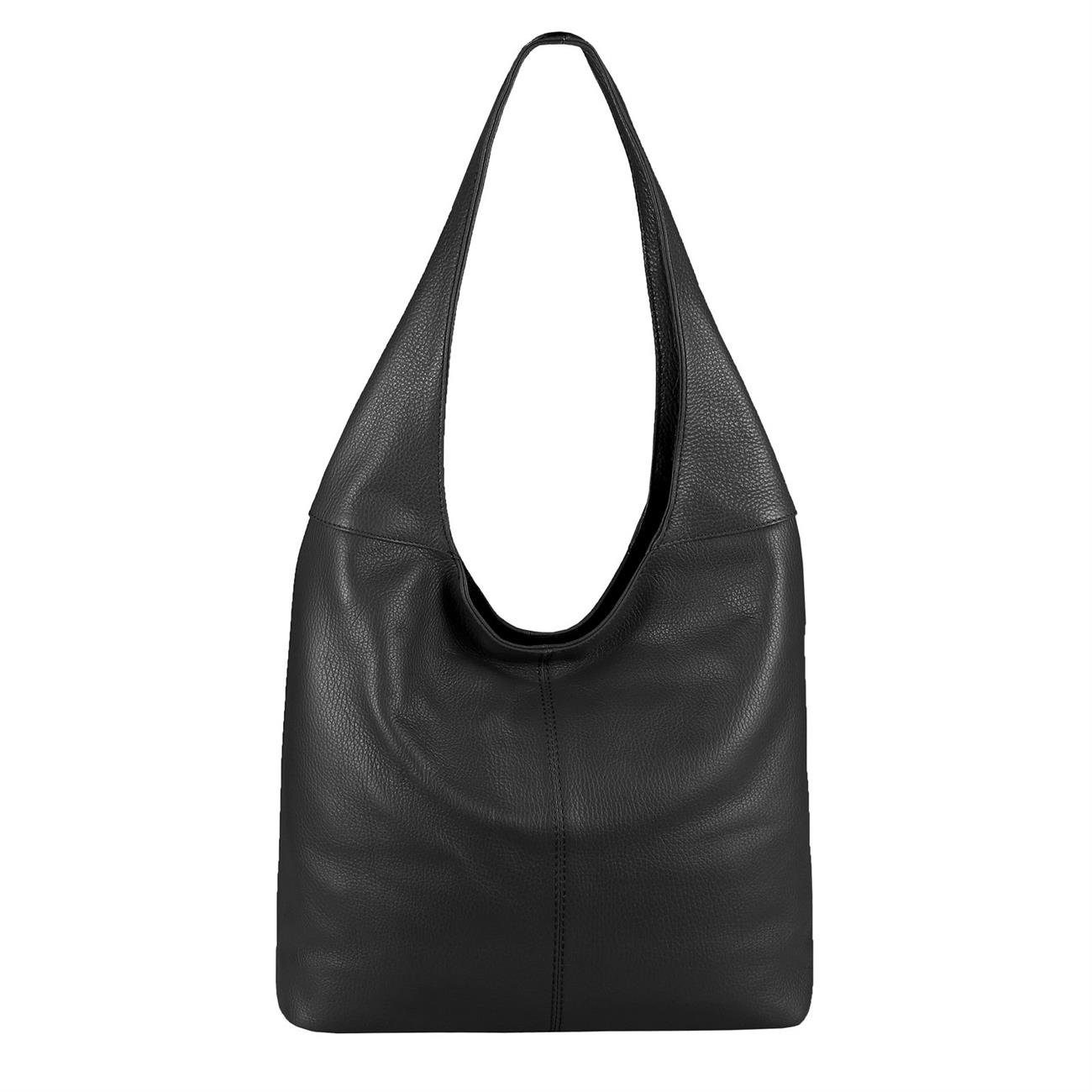 ITALYSHOP24 Shopper Made in Italy Damen Leder Tasche Schultertasche, ein Leichtgewicht, als Handtasche, Umhängetasche tragbar