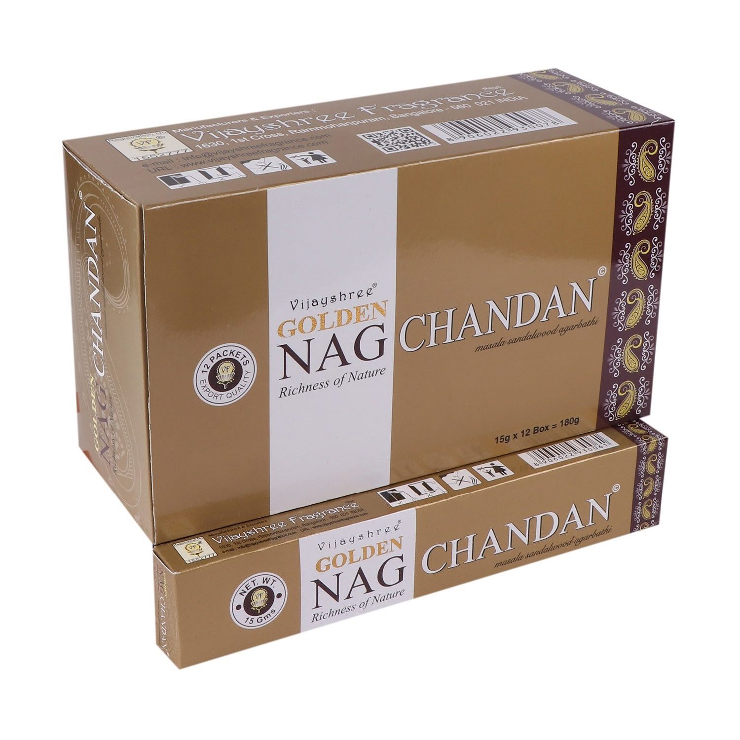 Vijayshree Räucherstäbchen Vijayshree Incense "Golden Nag Chandan" 15gr.