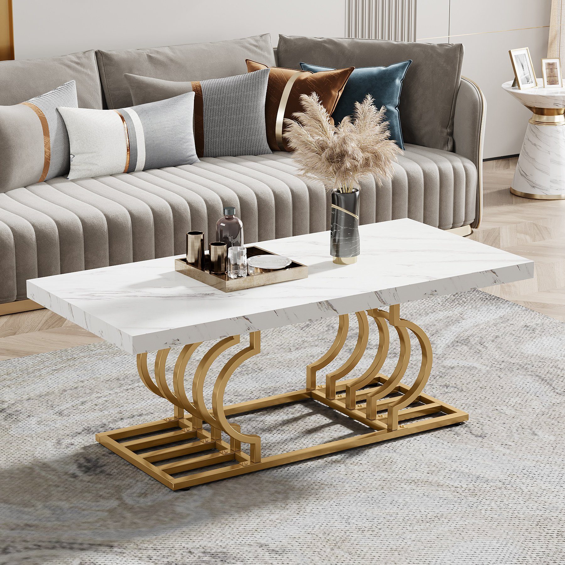 Tribesigns Couchtisch Moderner Faux Marmor Cocktailtisch,Teetisch günstig online kaufen