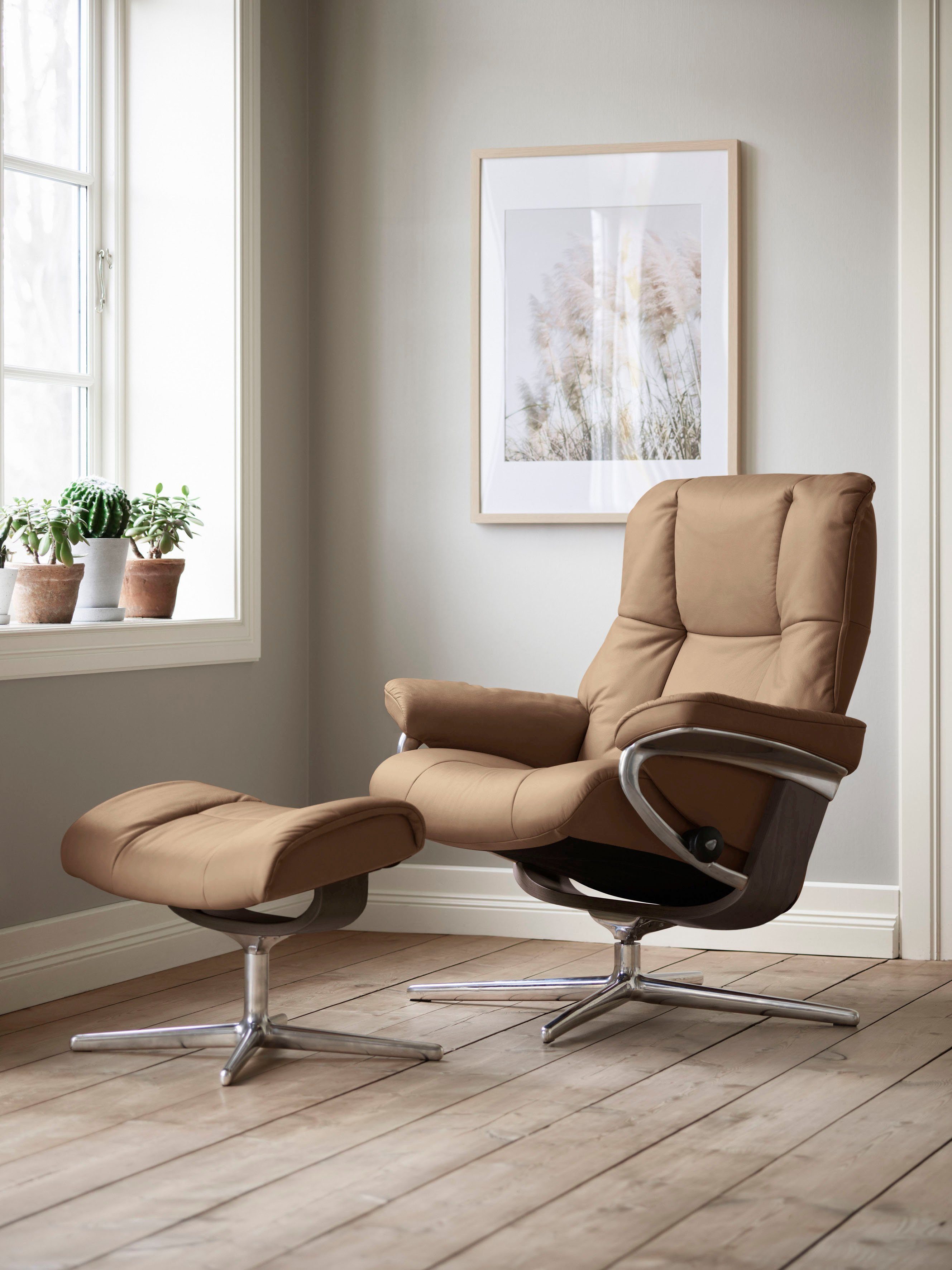 Stressless® Fußhocker Mayfair, mit Cross Base, Größe S, M & L, Holzakzent Wenge