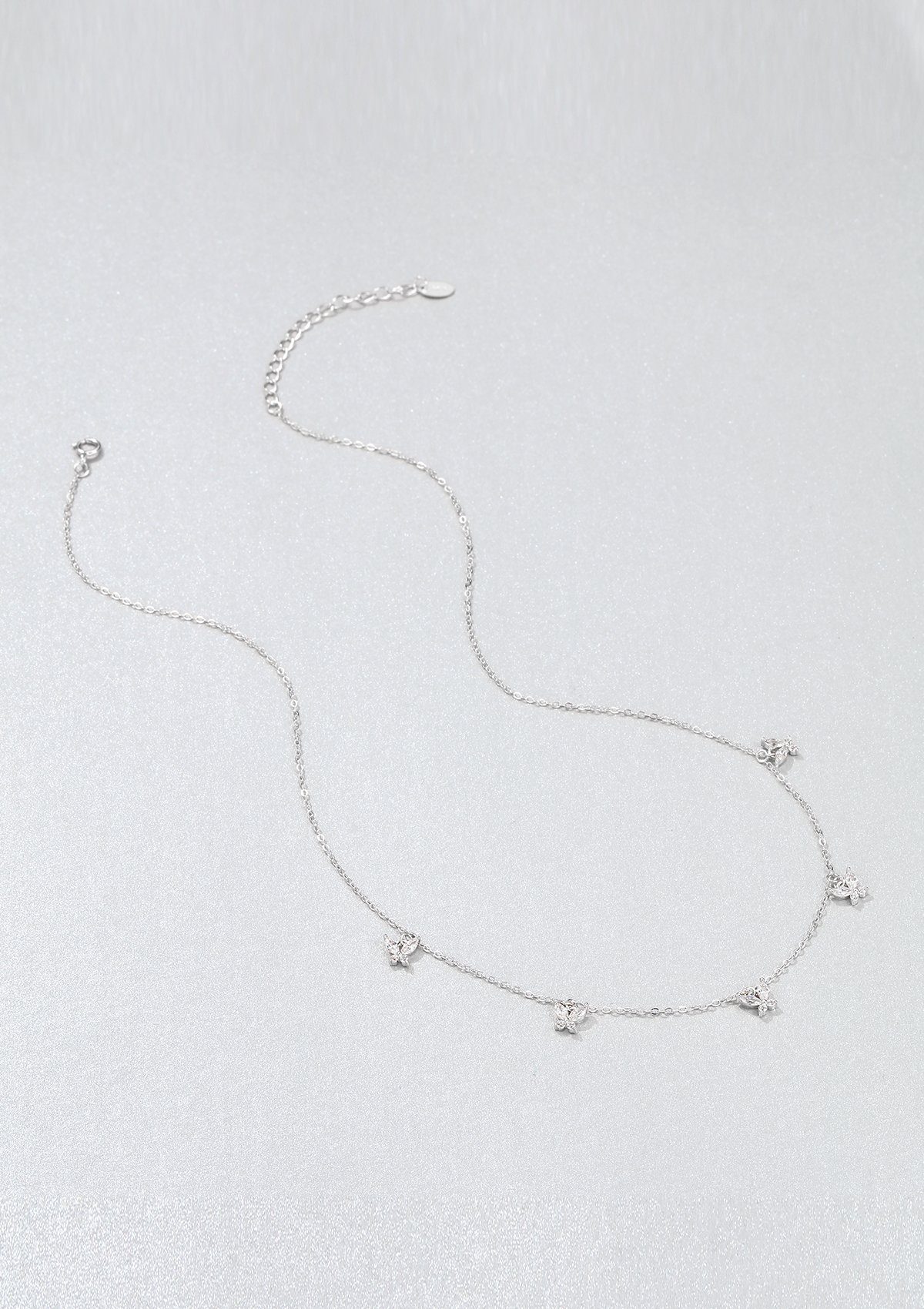 Hey Happiness Kette mit Anhänger Schmetterling Kristall, Kette Silber 925 Damen, Zirkonia Halskette 18K Roségold Gold vergoldet, Brautschmuck – Bild 4 von 5
