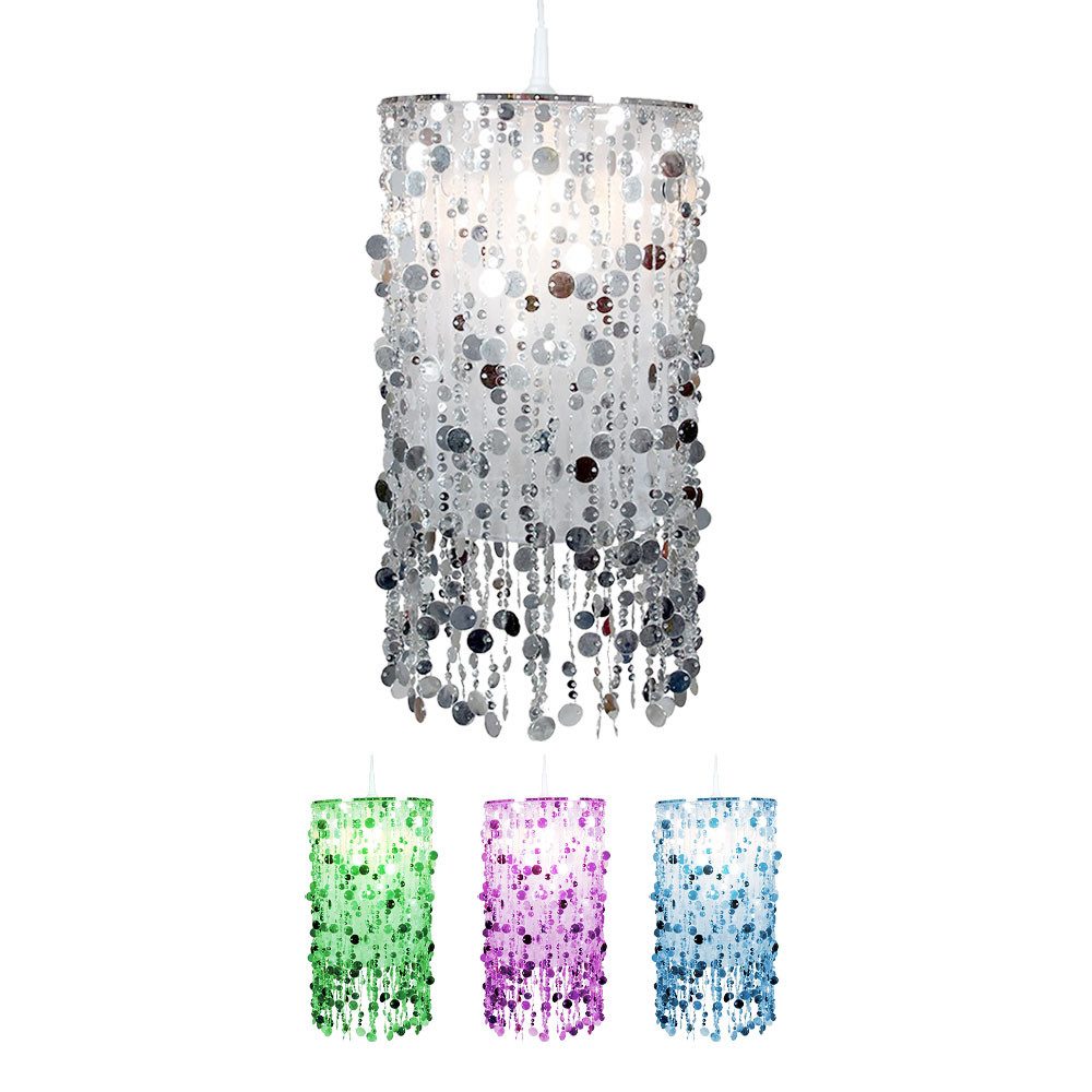 etc-shop LED Pendelleuchte, Leuchtmittel inklusive, Warmweiß, Farbwechsel, Hänge Decken Lampe DIMMBAR Mädchen Kinder FERNBEDIENUNG Leuchte silber