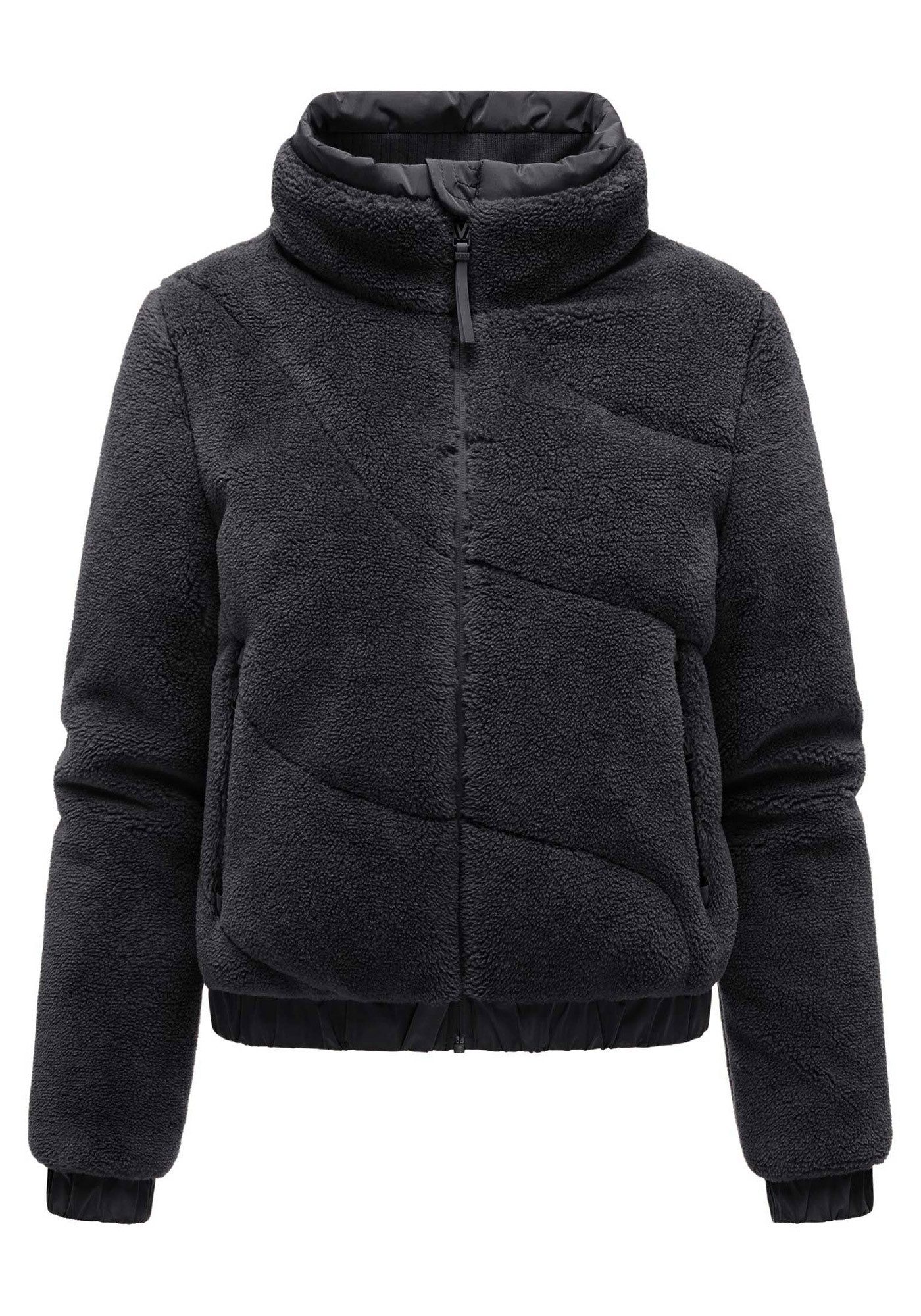 Marikoo Winterjacke Yuvaa Damen Teddyjacke kurz aus weichem Teddyfleece mit Stehkragen