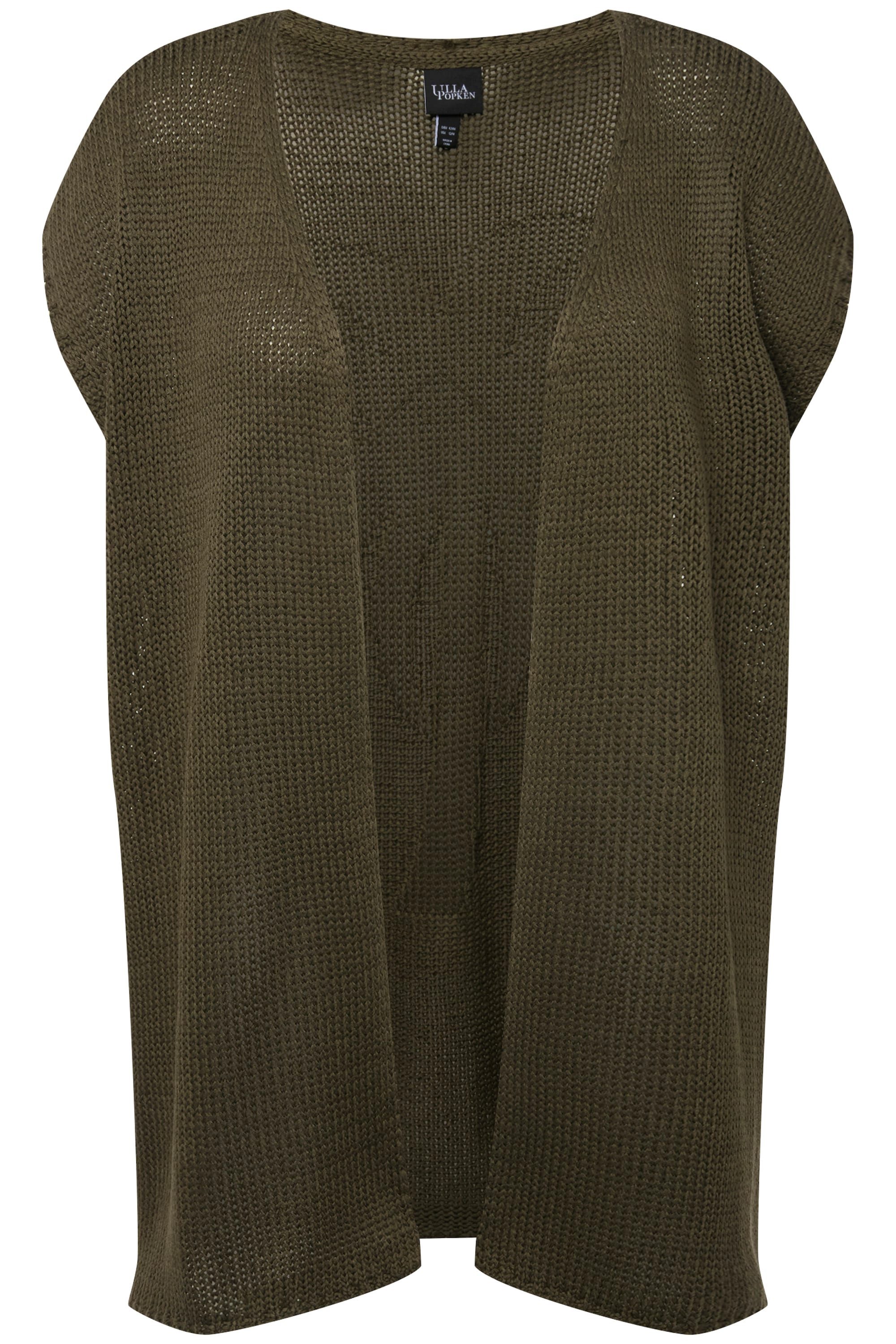 Ulla Popken Strickjacke Strickweste Palme oversized günstig online kaufen